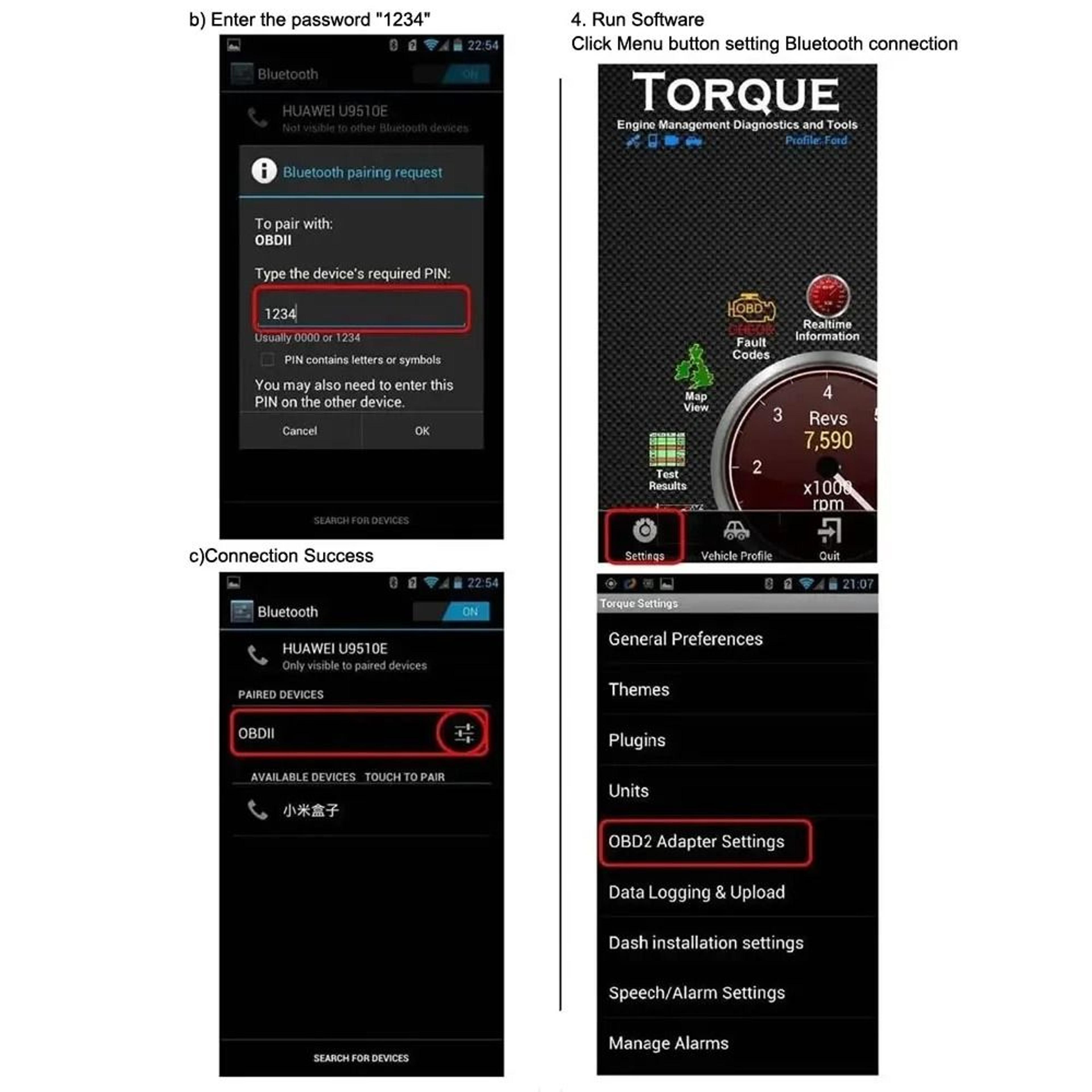 Car OBD2 Diagnostic Tool Bluetooth For Engine Testing And Code Reading 4