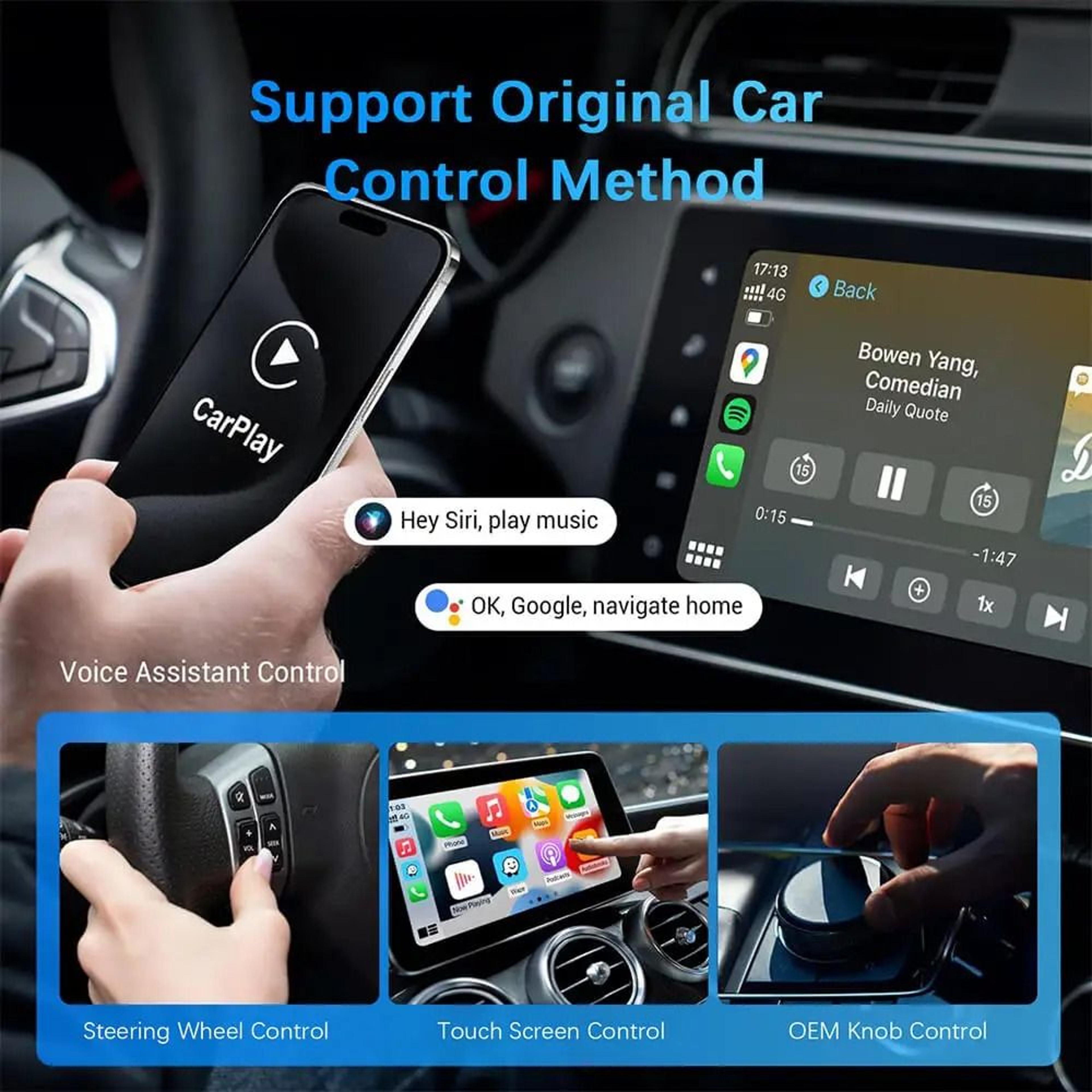 Car Wireless CarPlay And Android Auto Adapter With USB Plug And Play 5