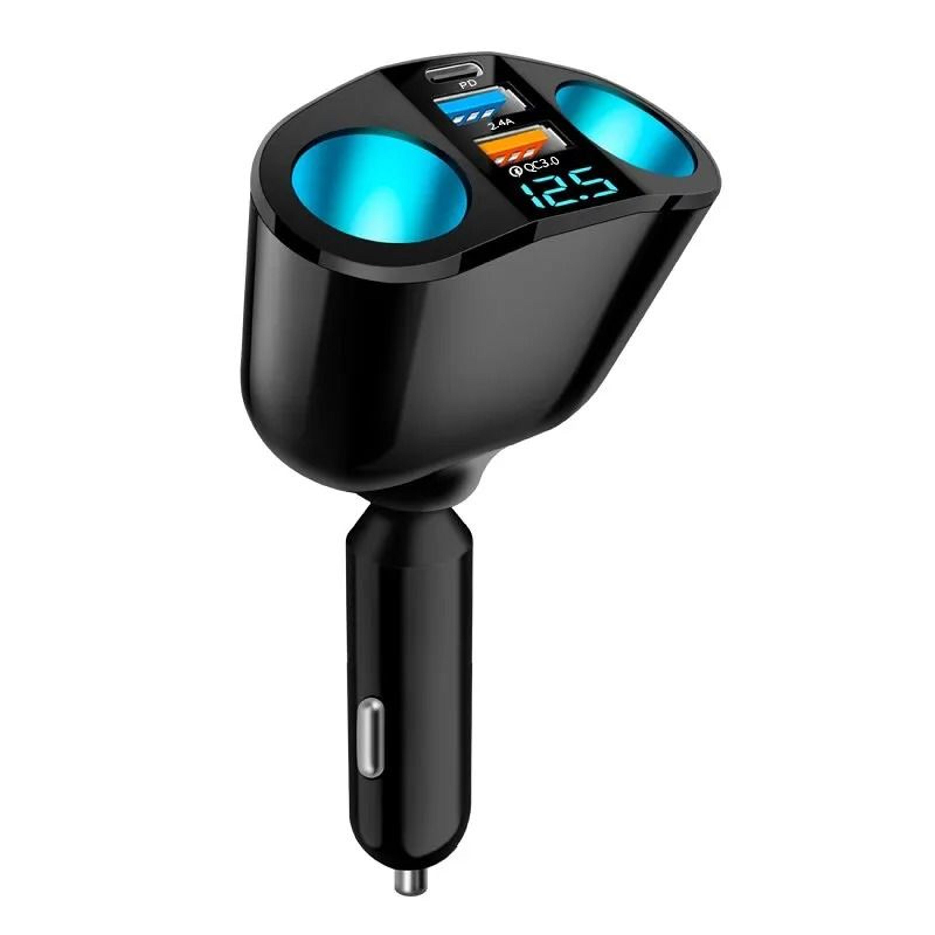 DualPort Car Charger Adapter With Digital Display For Multiple Devices 6