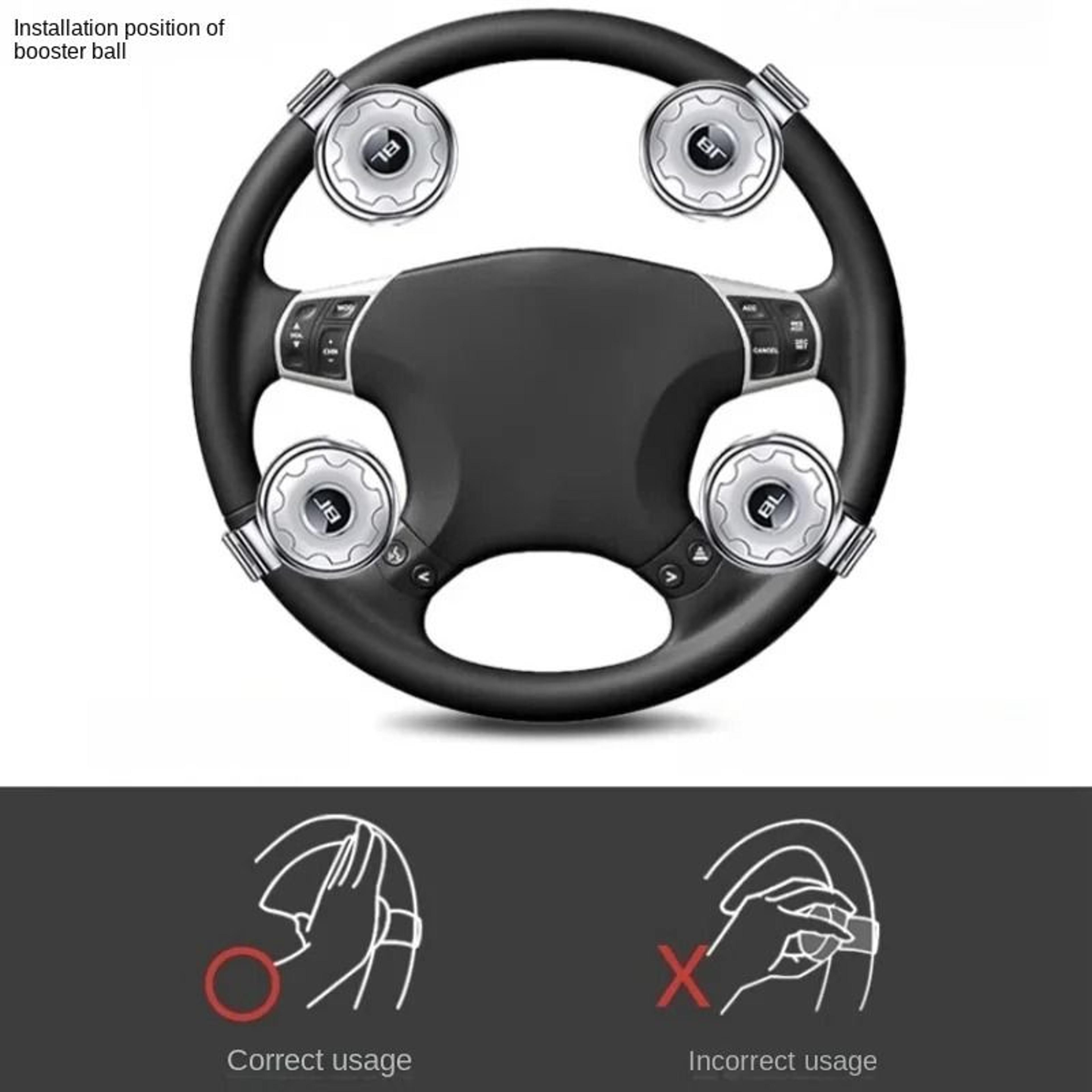Car Steering Wheel Booster Knob With Spinner Handle Universal Fit 3