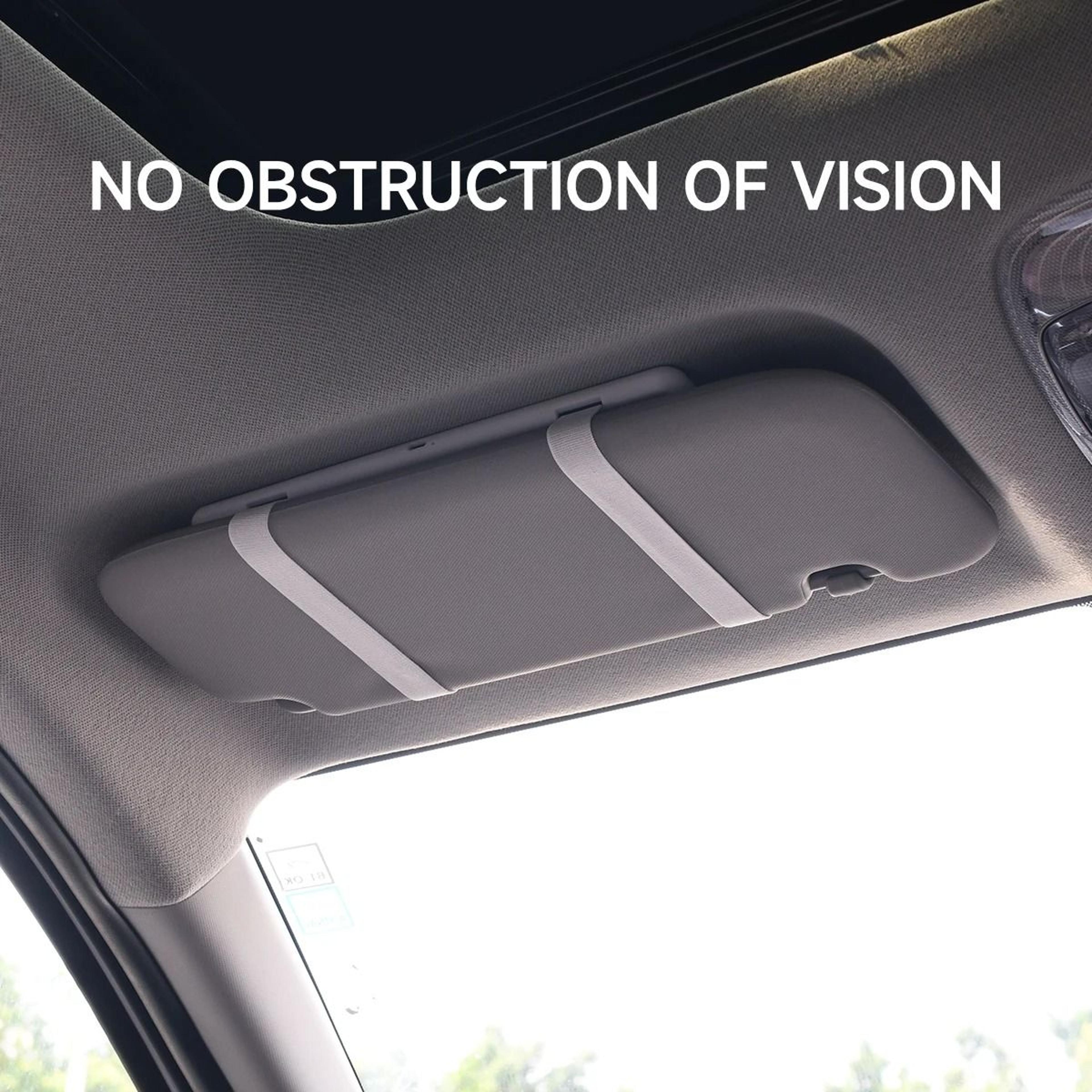 Car Interior LED Makeup Mirror Sun Visor Plate Rechargeable Thin Vanity Mirror 2
