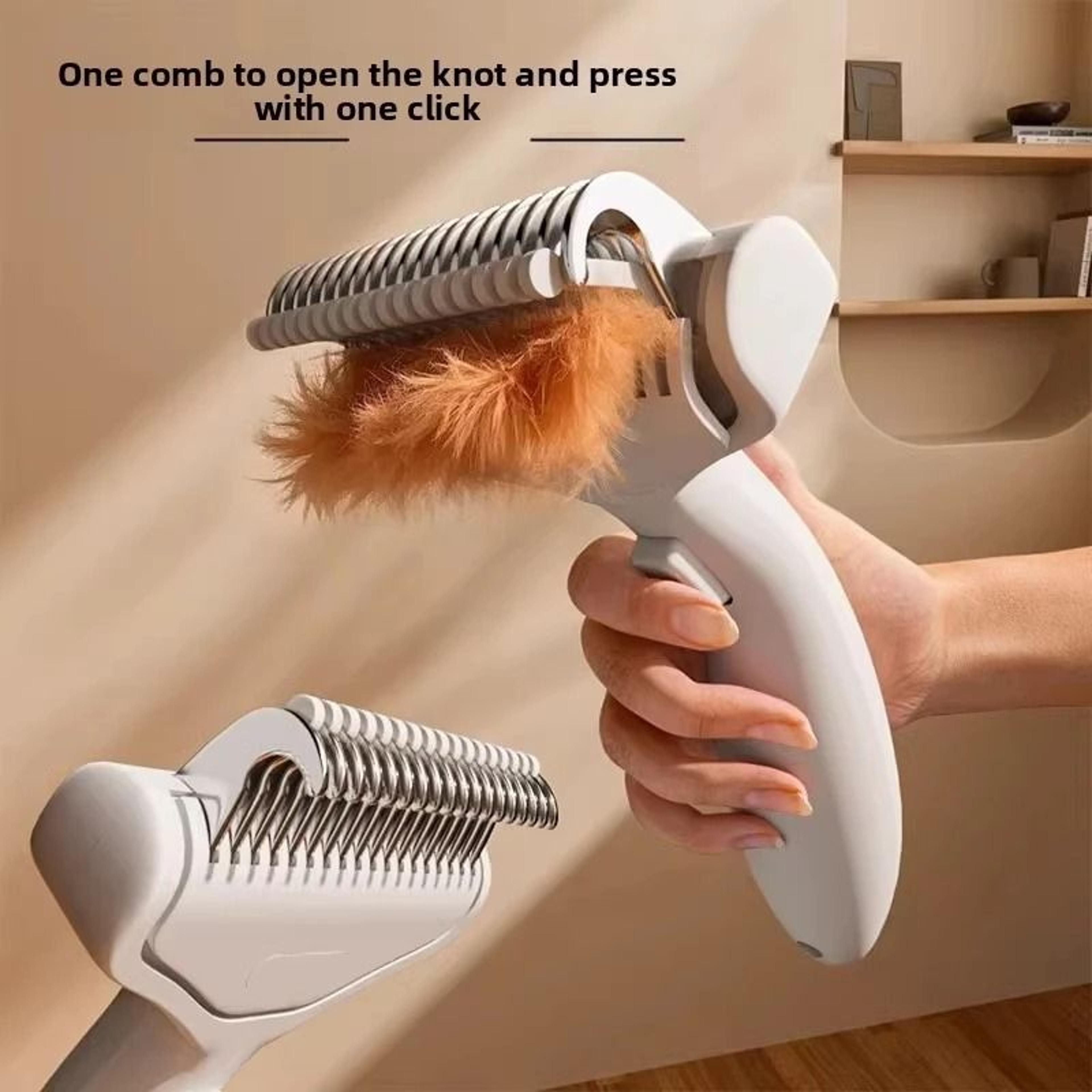 stainless steel dog hair removal brush and comb pet grooming tool