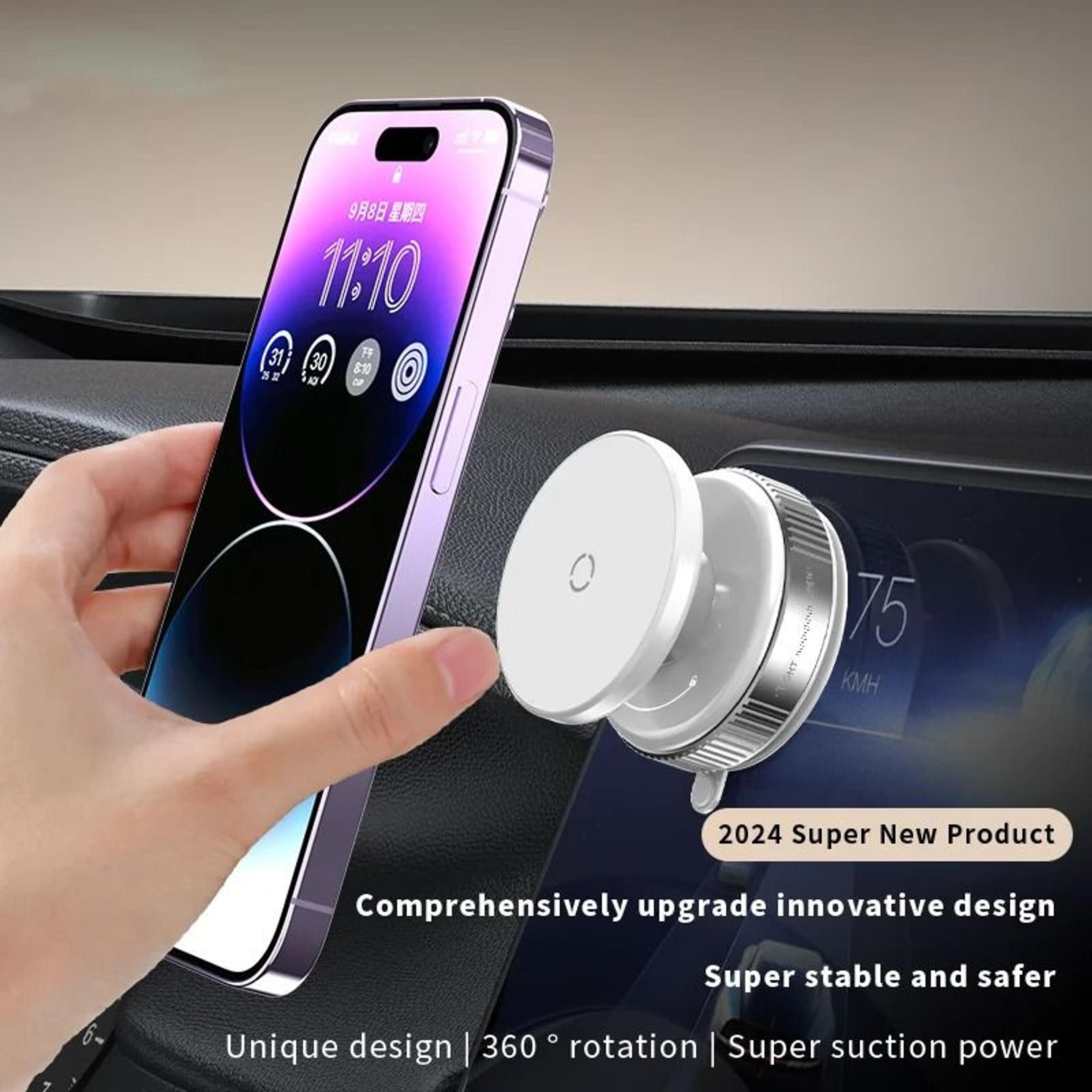 Mechanical Vacuum Magnetic Car Phone Holder For Car Gym Kitchen Stand 3