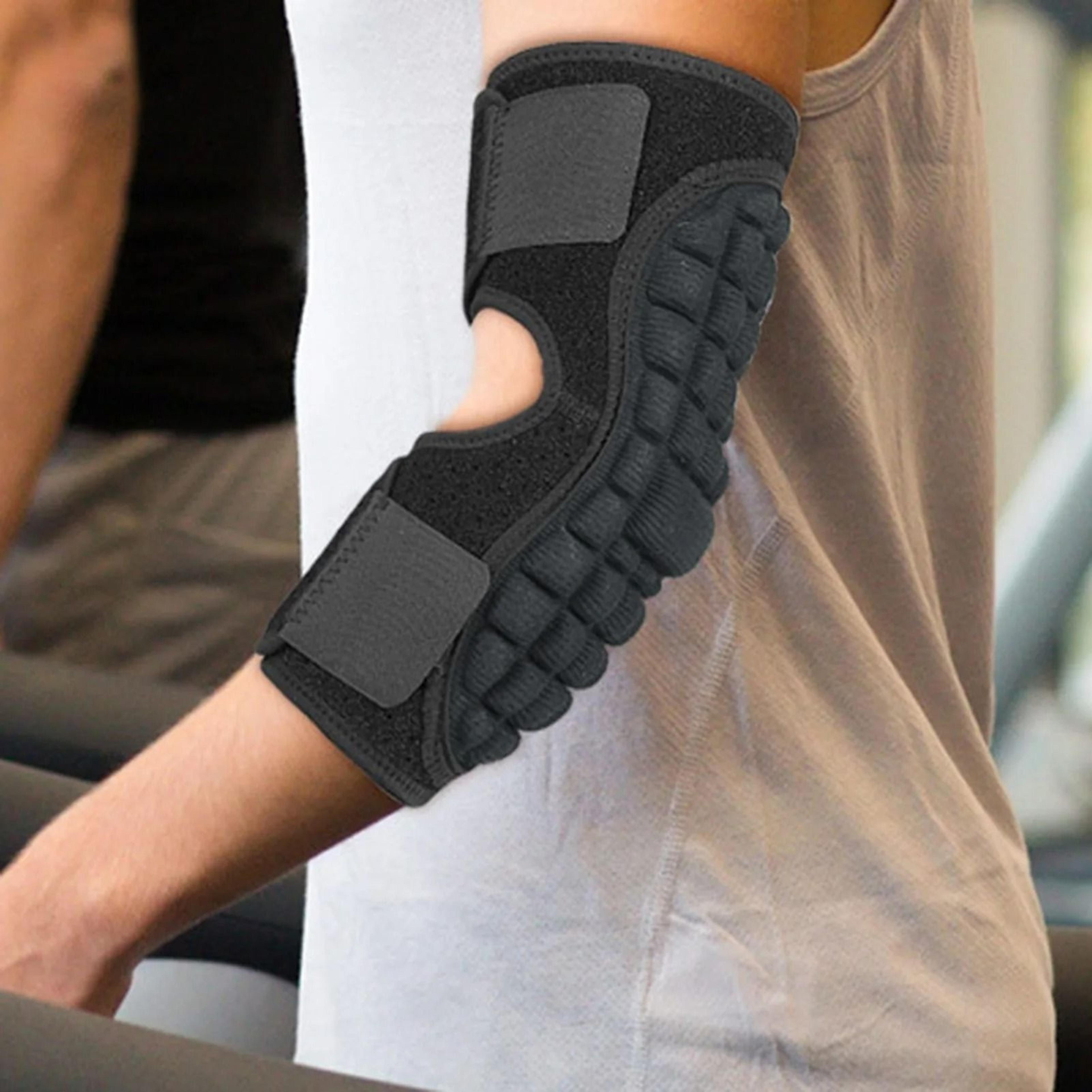 Compression Elbow Sleeve With Honeycomb Support For Sports Running And Fitness 2