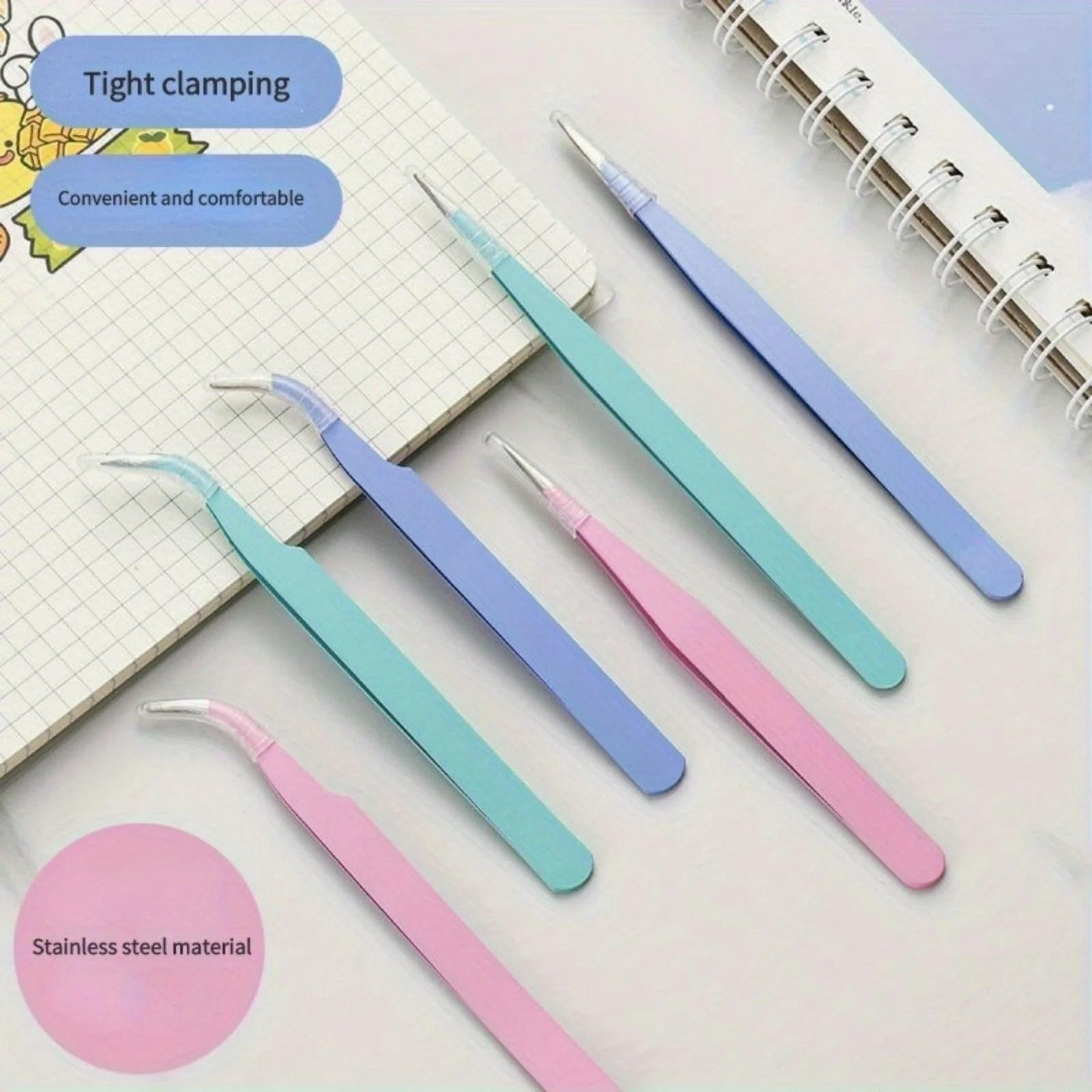 Stainless Steel Precision Tweezer Set Curved And Straight Tips 2 Pack 2