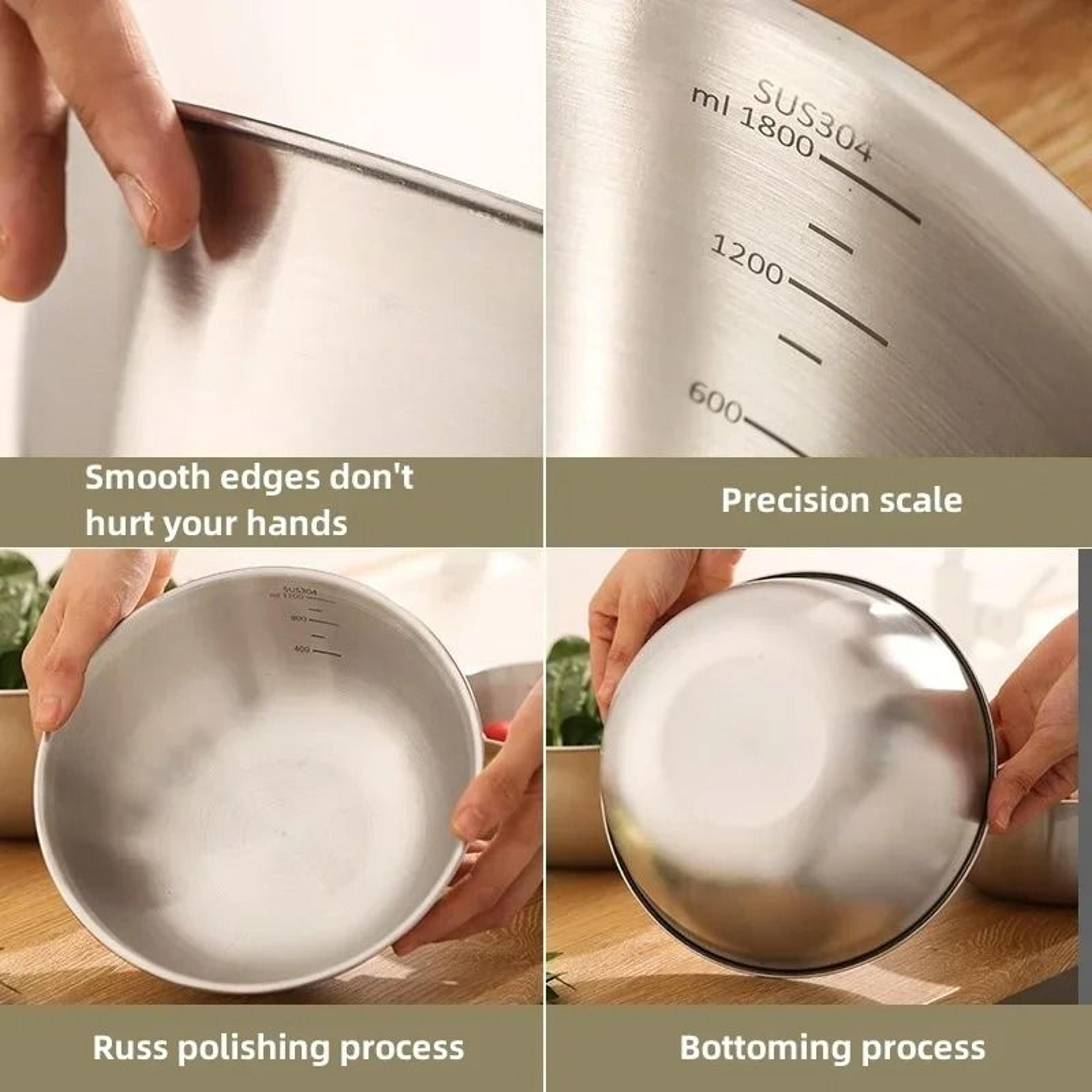 Stainless Steel Drain Basin Set With Strainer And Measuring Scale For Kitchen Washing And Rinsing 4