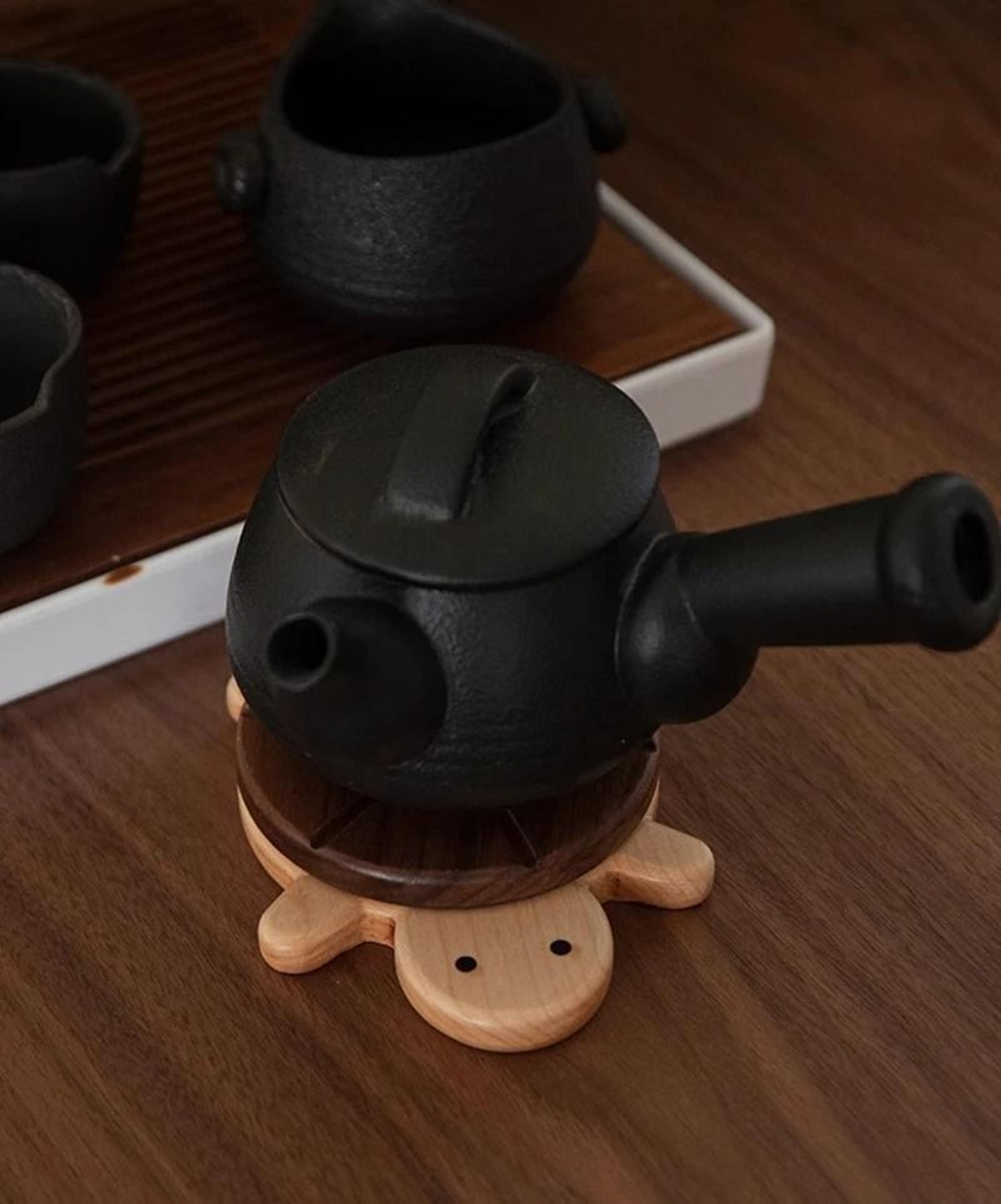 Turtle Shaped Solid Wood Insulation Mat For Kettles Tea Pots And Tableware 5