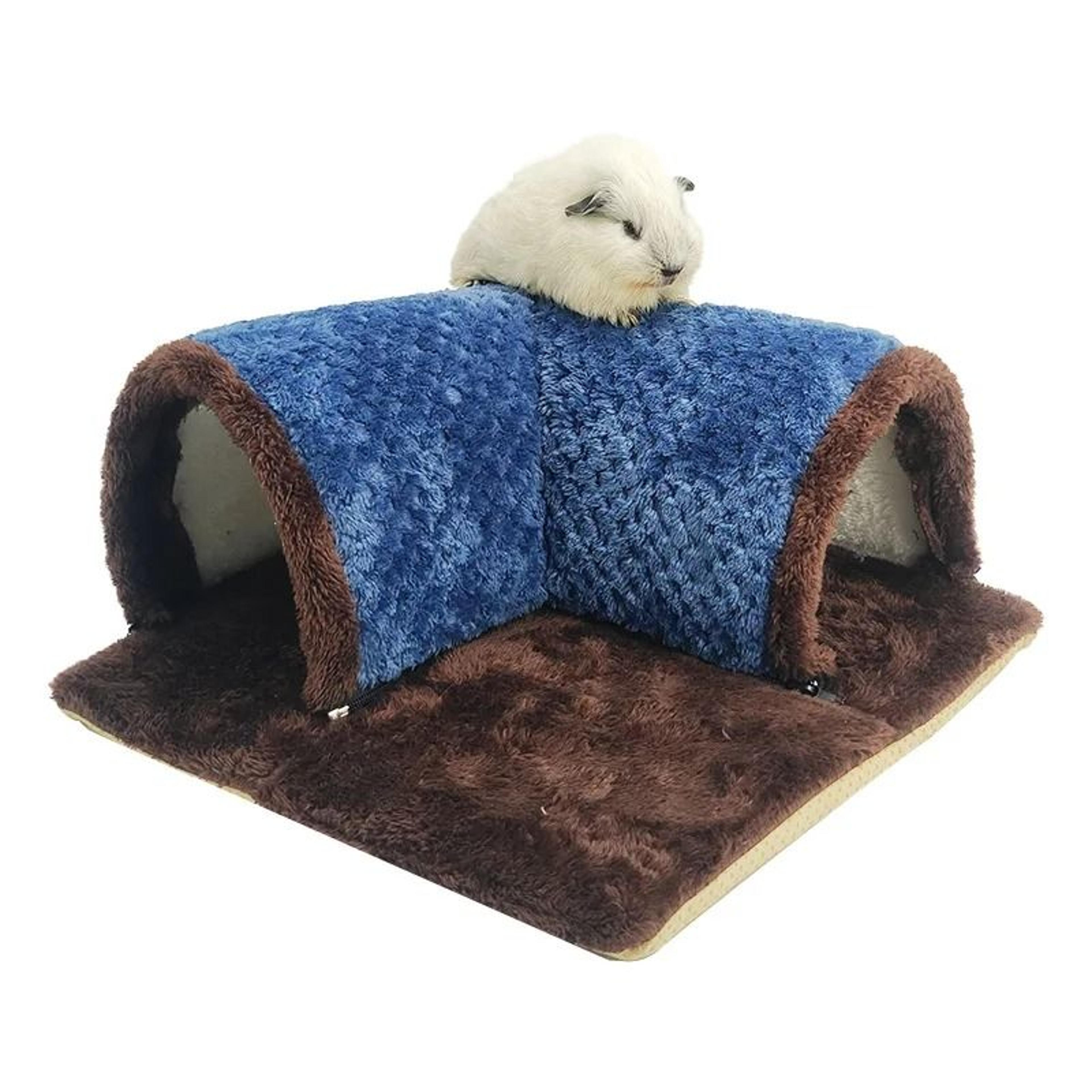 Warm Guinea Pig Tunnel Bed Soft Fleece Hideout Tube For Small Pets 6