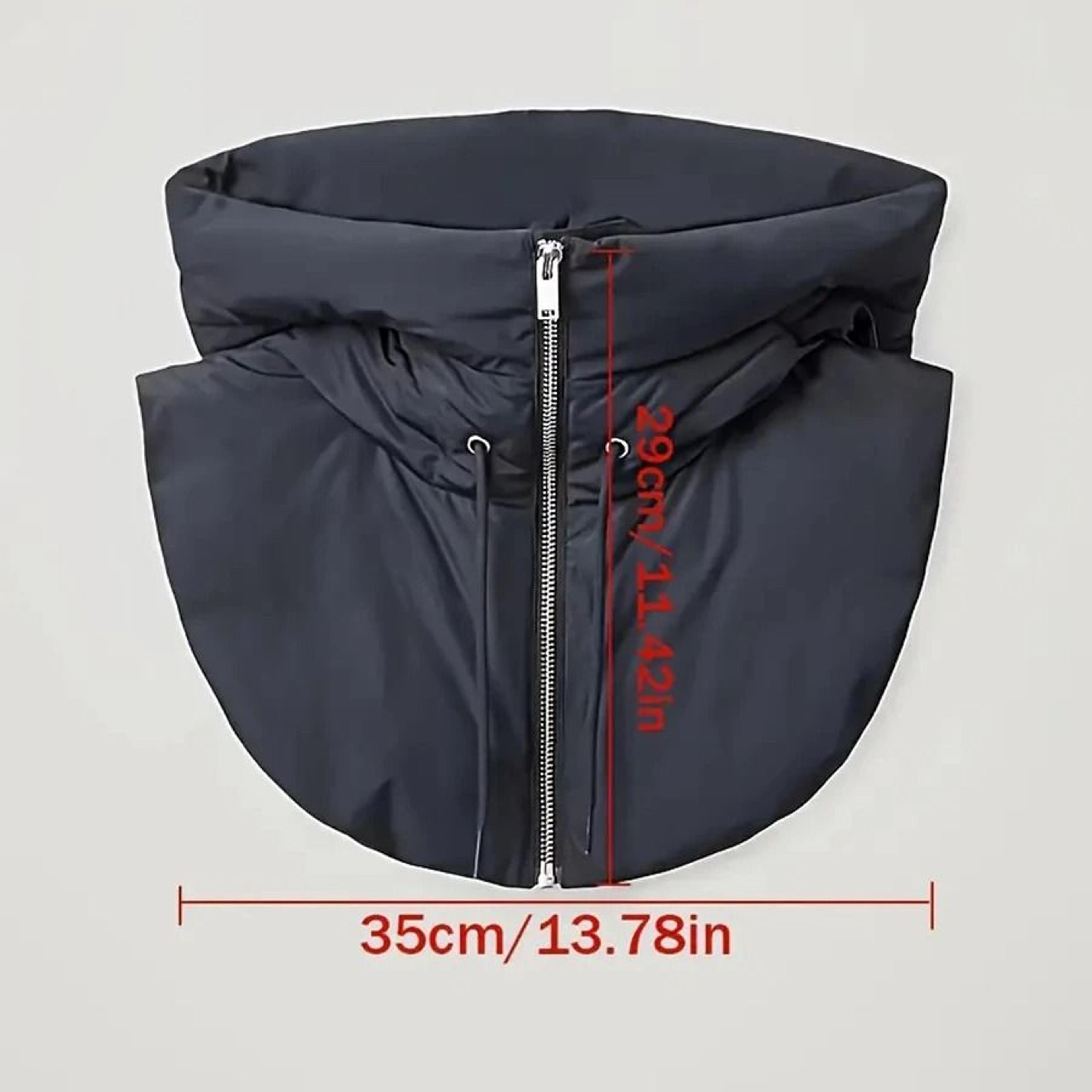 Ultralight Down Hooded Hat With Drawstring And Removable Neck Cover Scarf 4