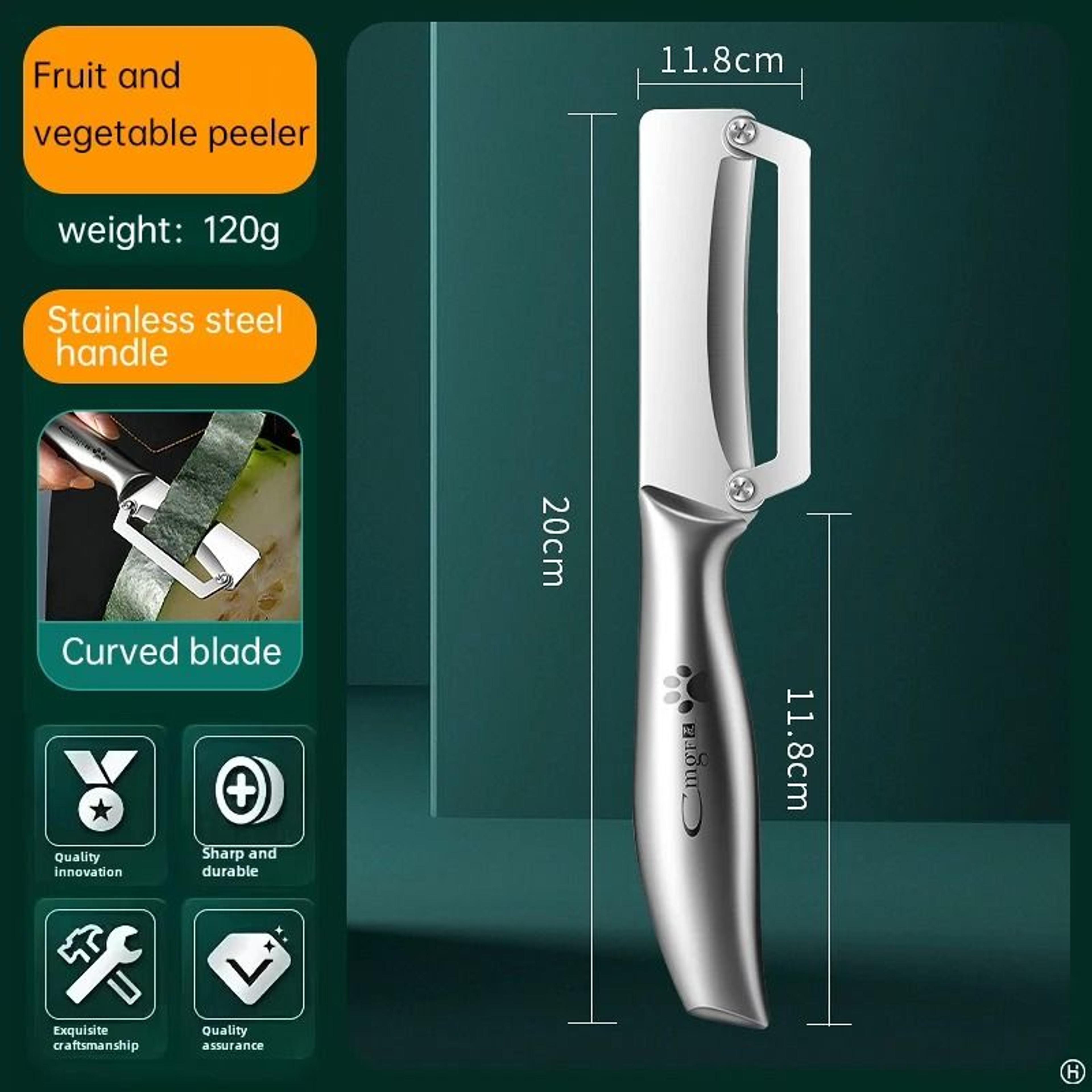Stainless Steel Vegetable Peeler With Wooden Handle Multi Purpose Kitchen Tool 8