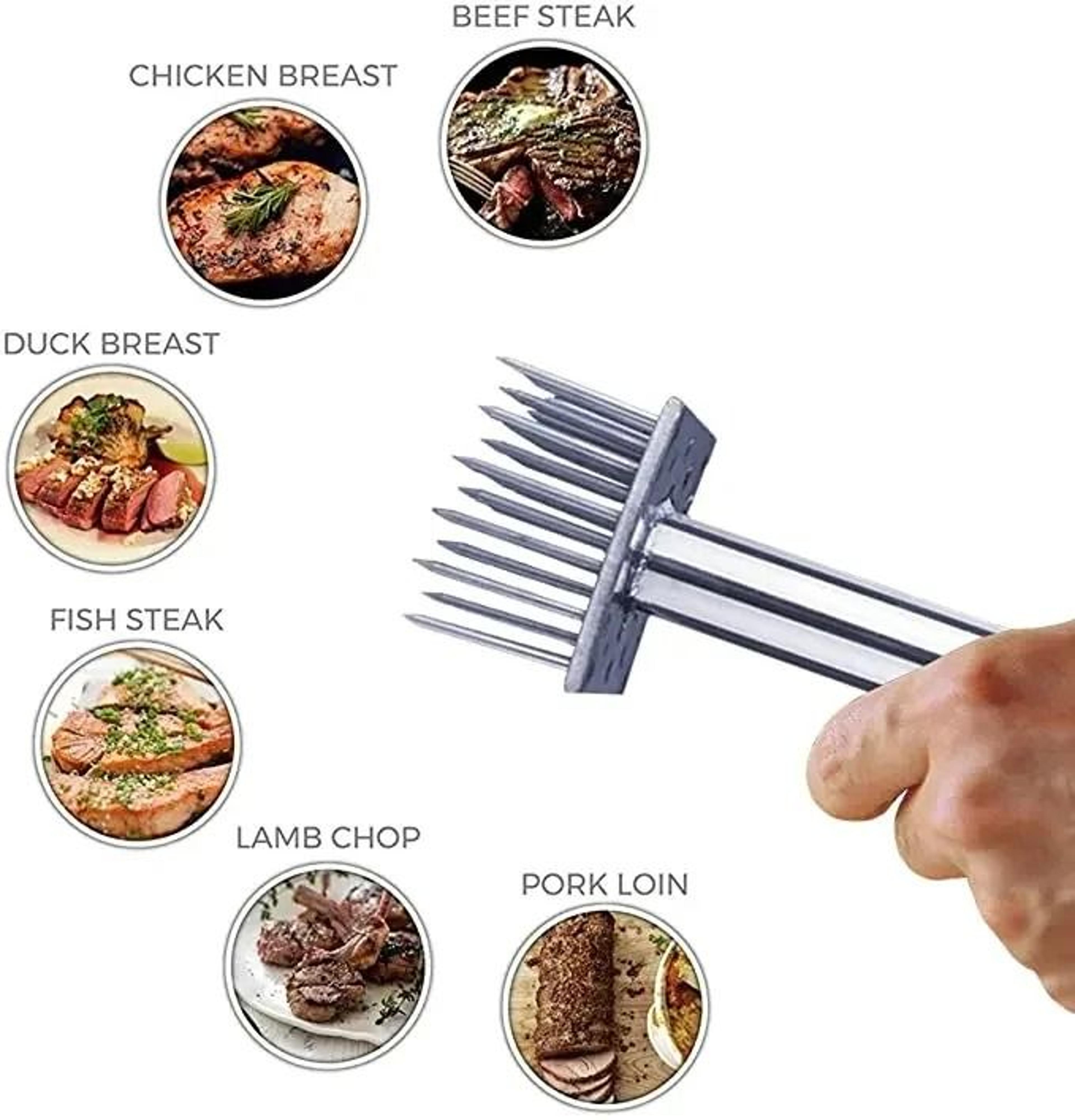 Stainless Steel Meat Tenderizer Needle With Wooden Handle 4
