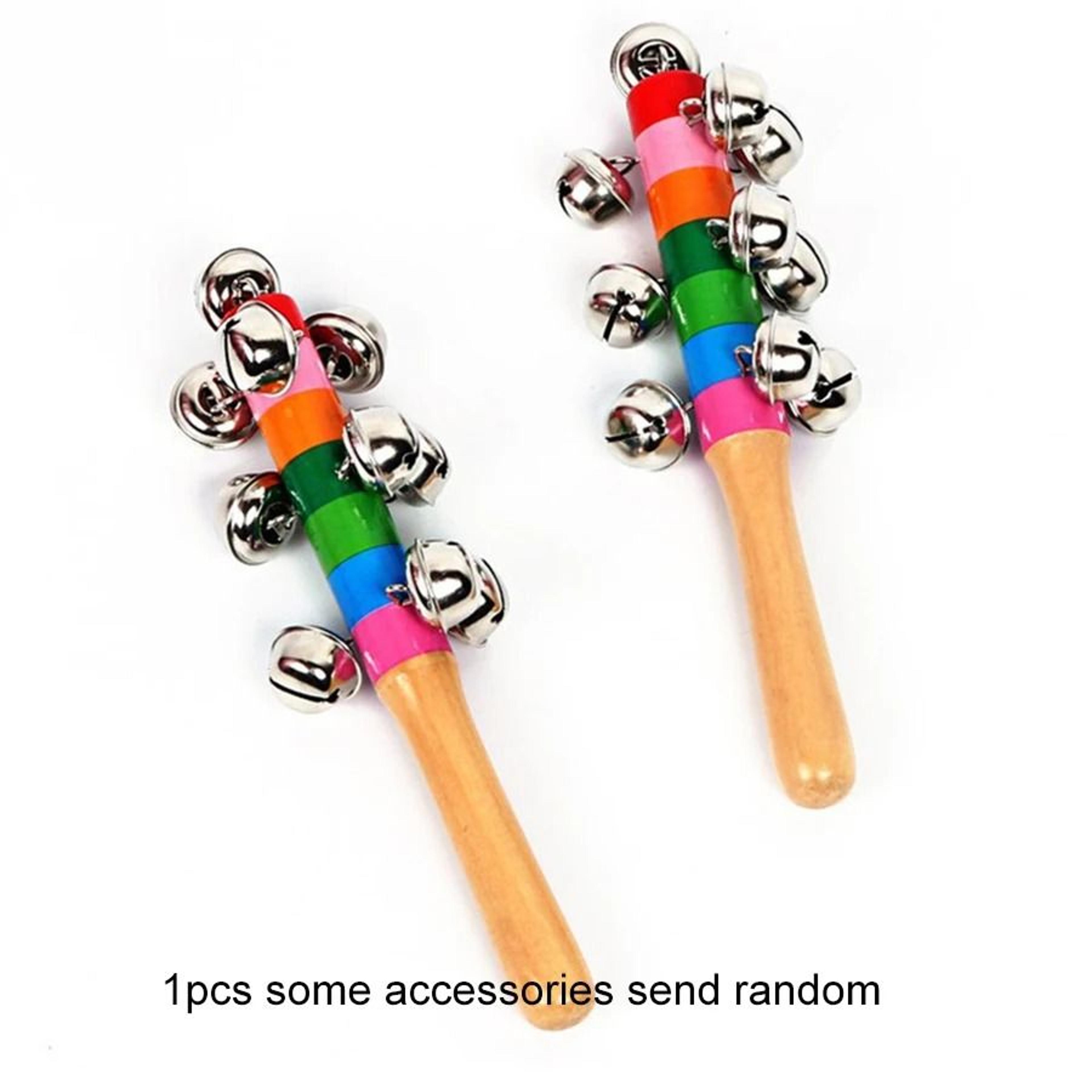 colorful rainbow handheld bell stick musical toy