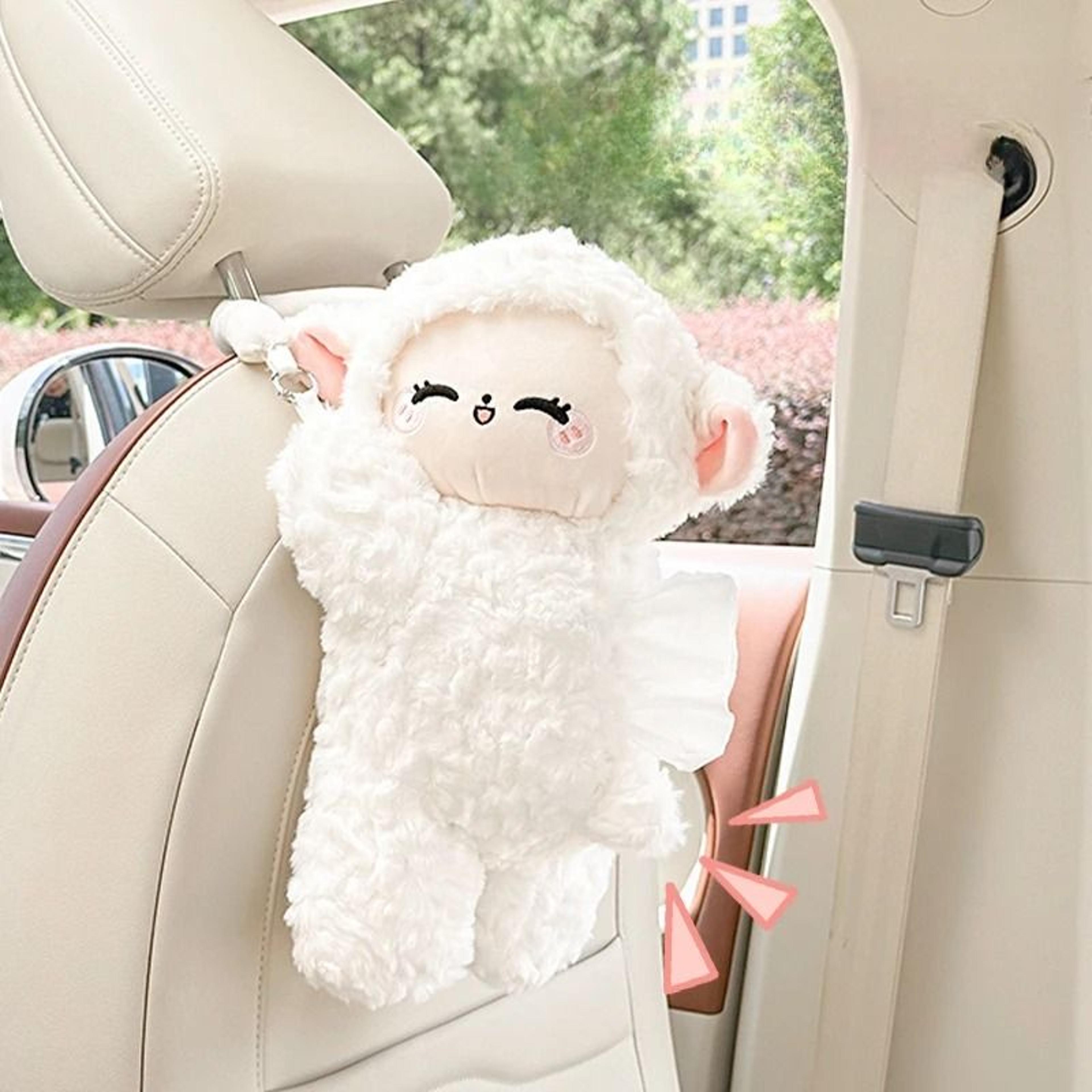 Universal Car Tissue Holder Plush Doll Hanging Paper Case 7