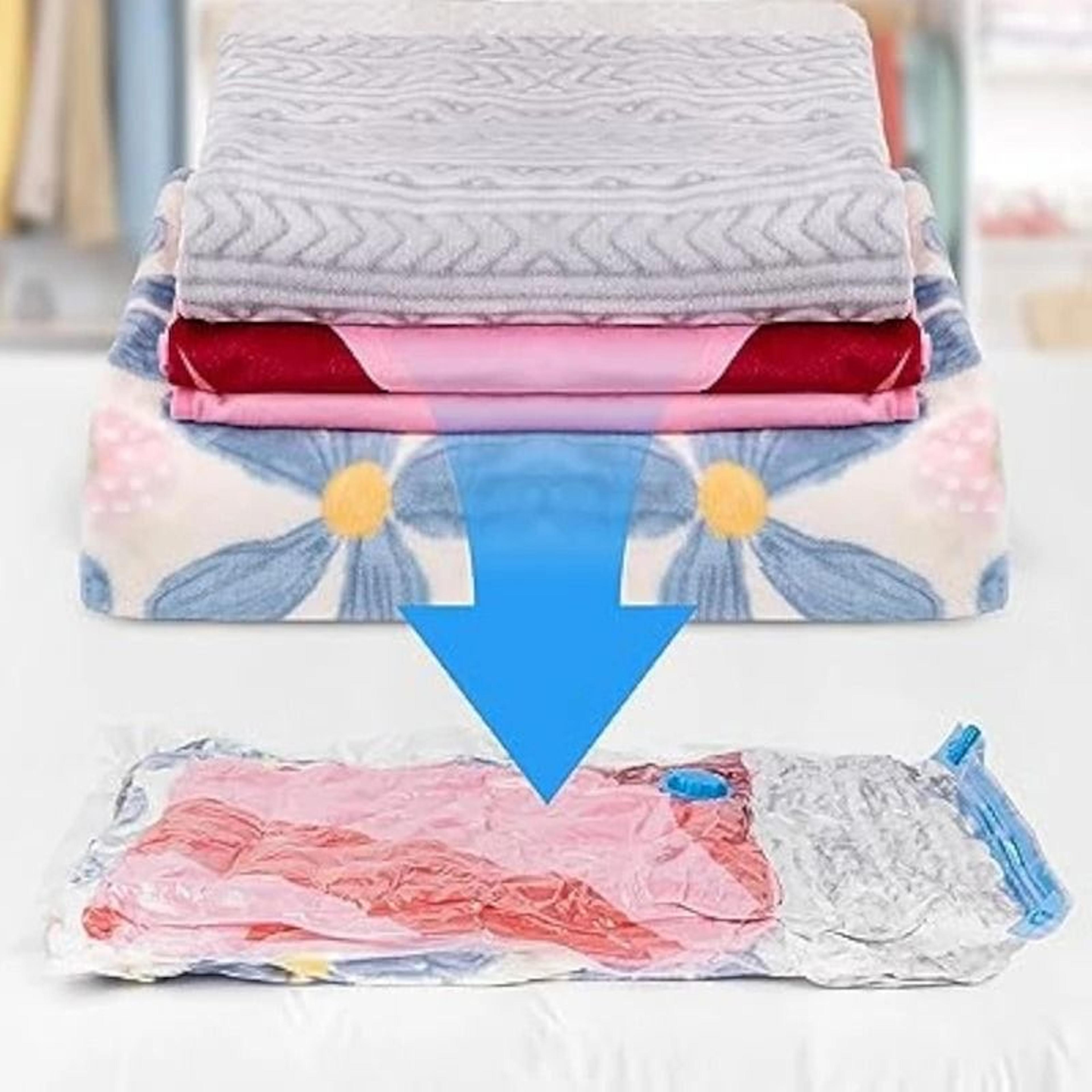 Manual Air Pump Vacuum Storage Bag Set For Clothes And Bedding 5