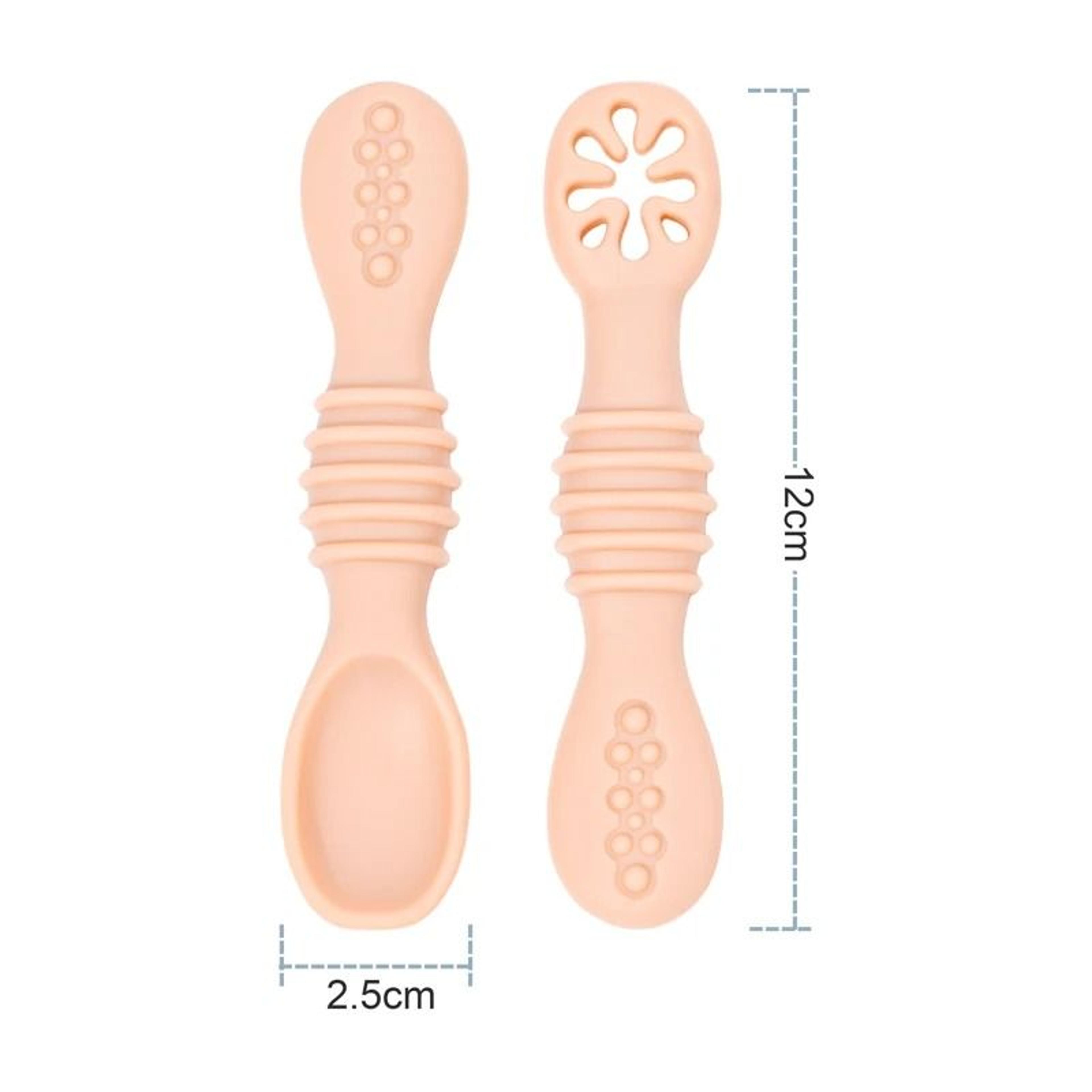 Food Grade Silicone Baby Spoon And Fork Training Set 4