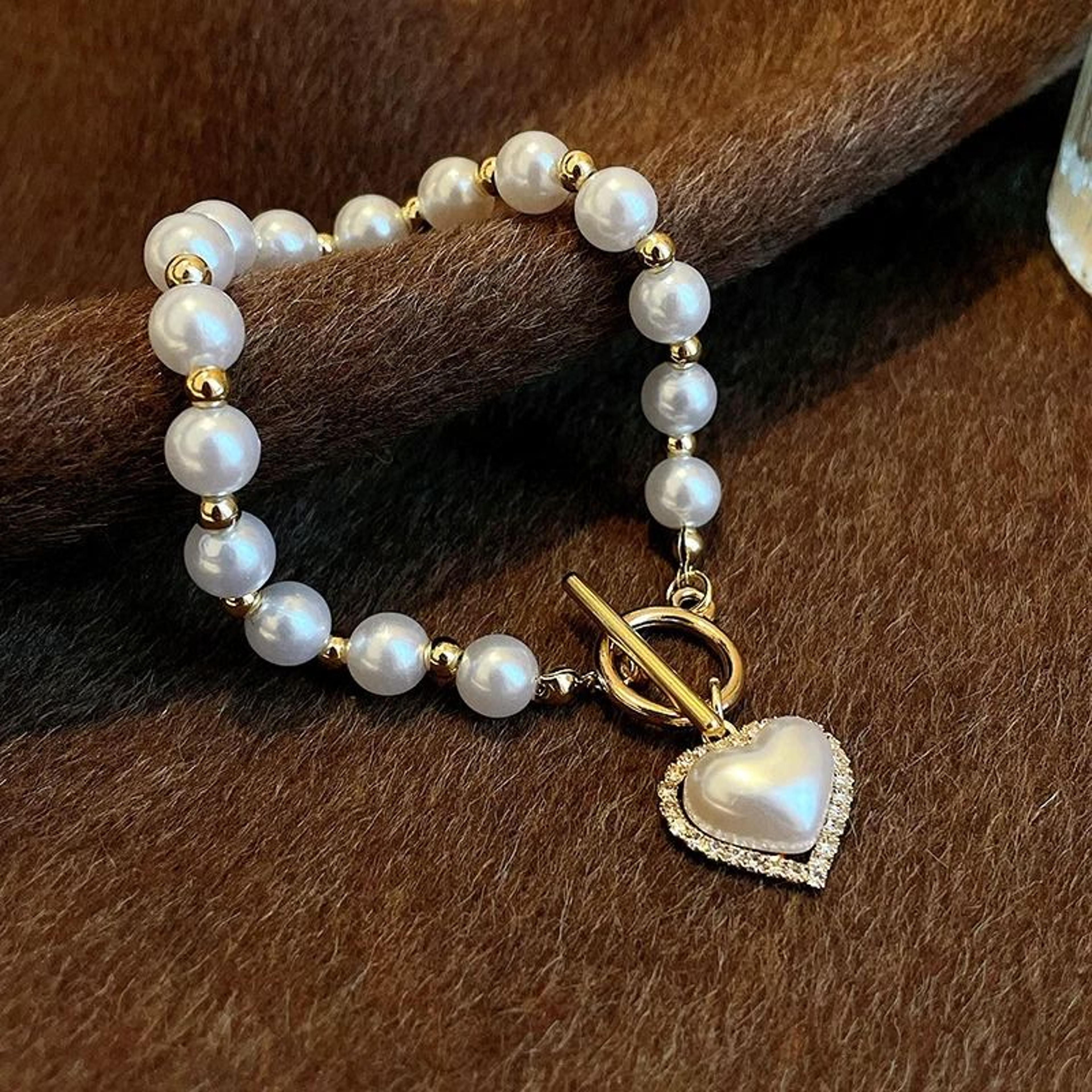 Elegant Simulated Baroque Pearl Bracelet For Women 8