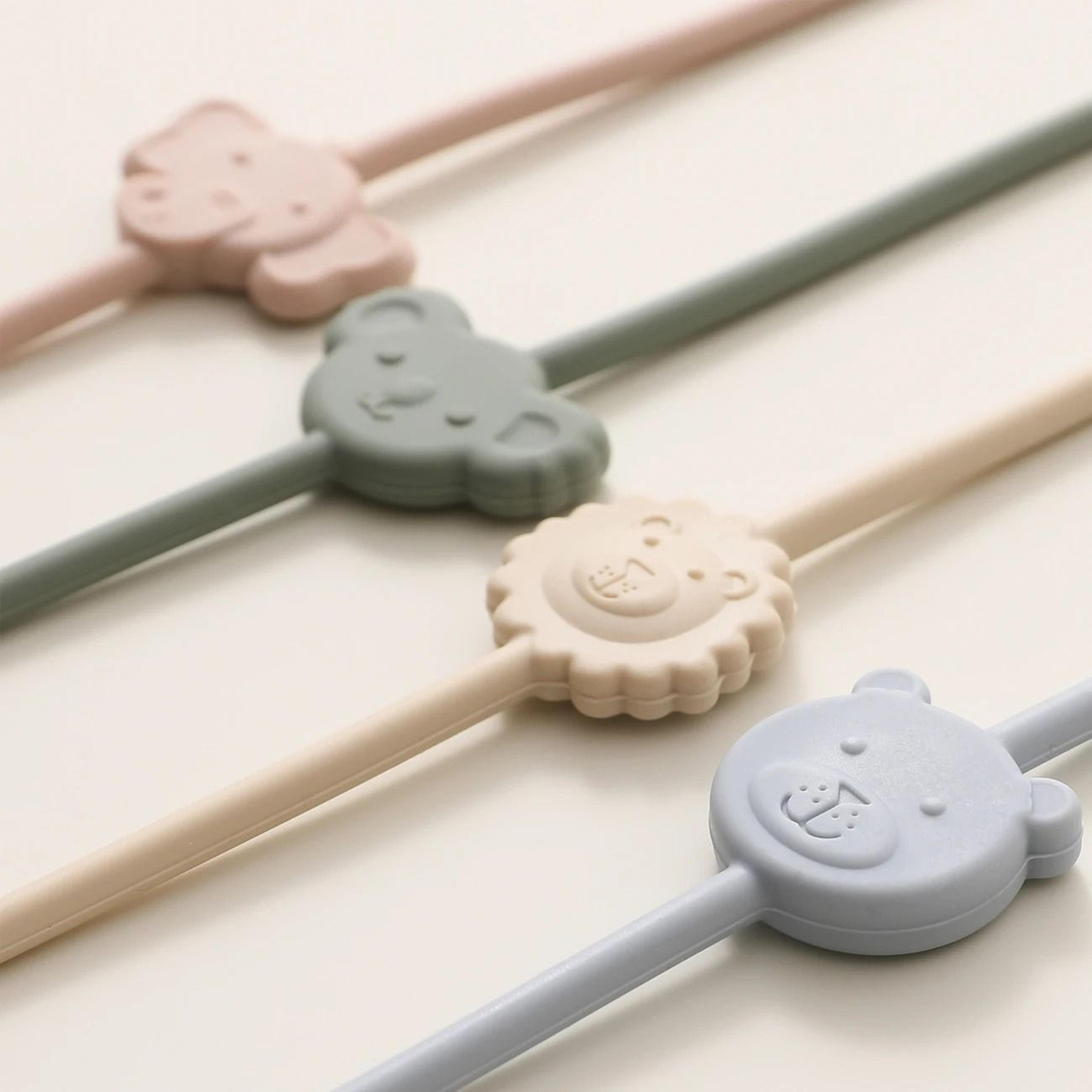 Silicone AntiLost Cartoon Animal Pacifier Chain Set Six Pieces 3