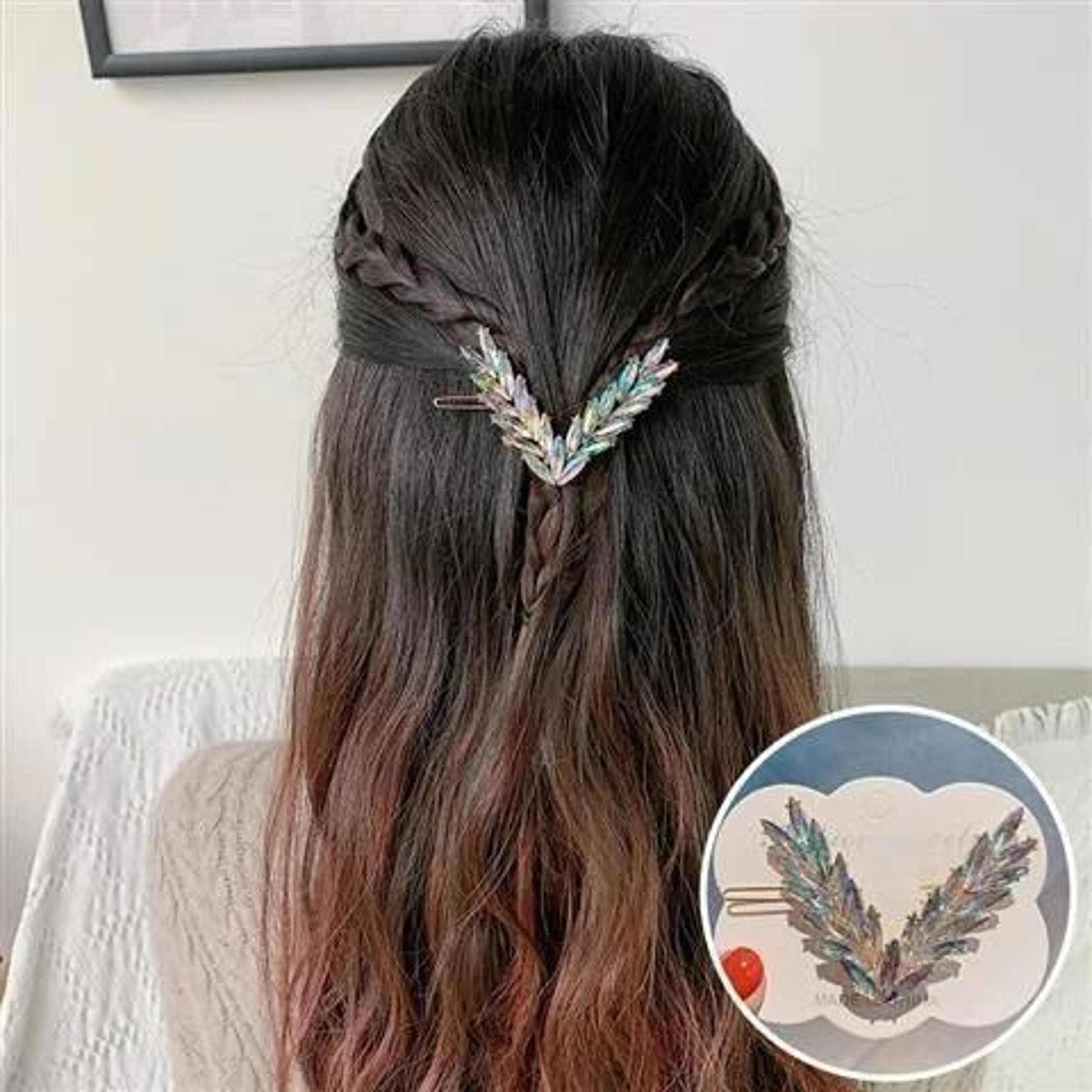 Luxury Crystal V Shape Hair Clip For Women 6