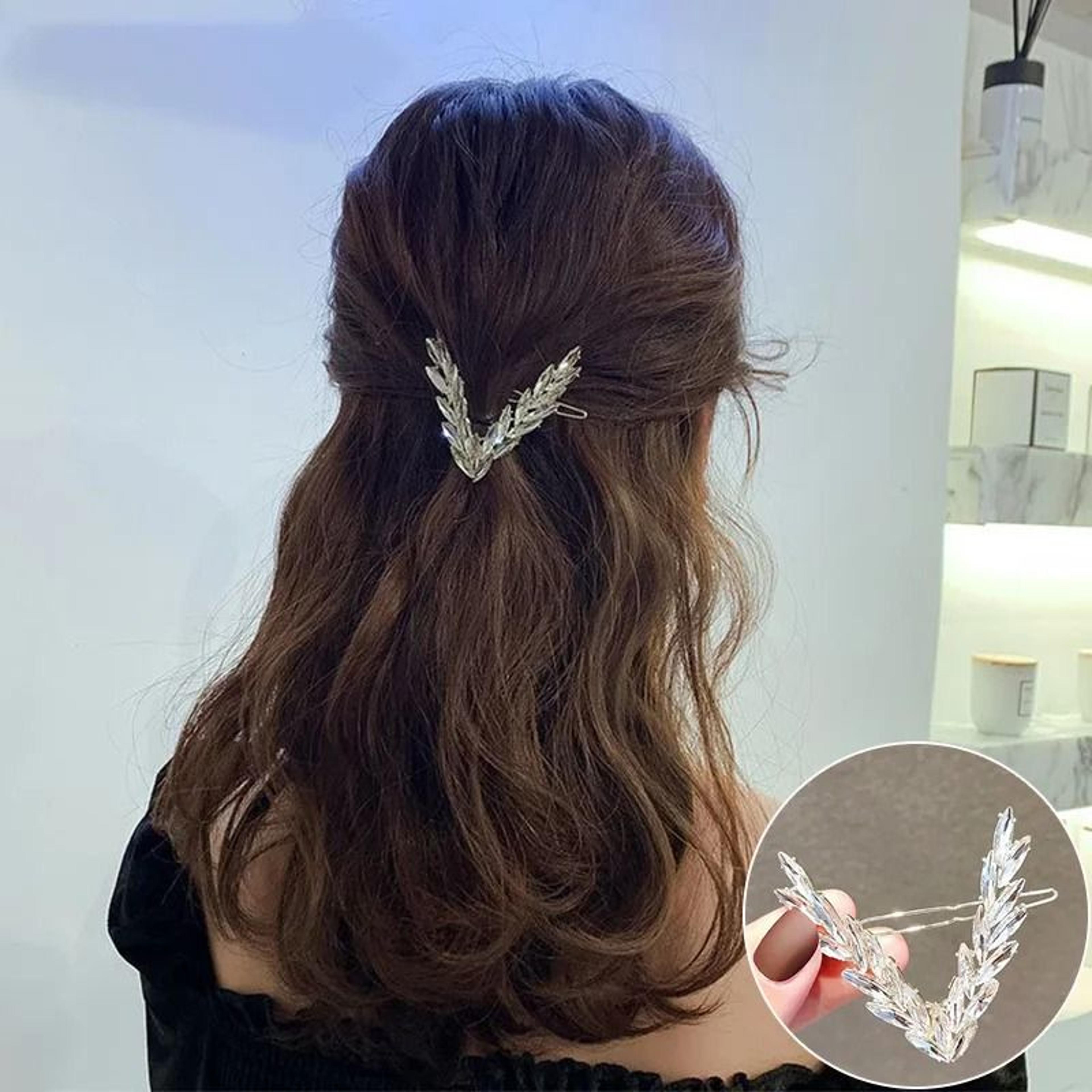 Luxury Crystal V Shape Hair Clip For Women 7