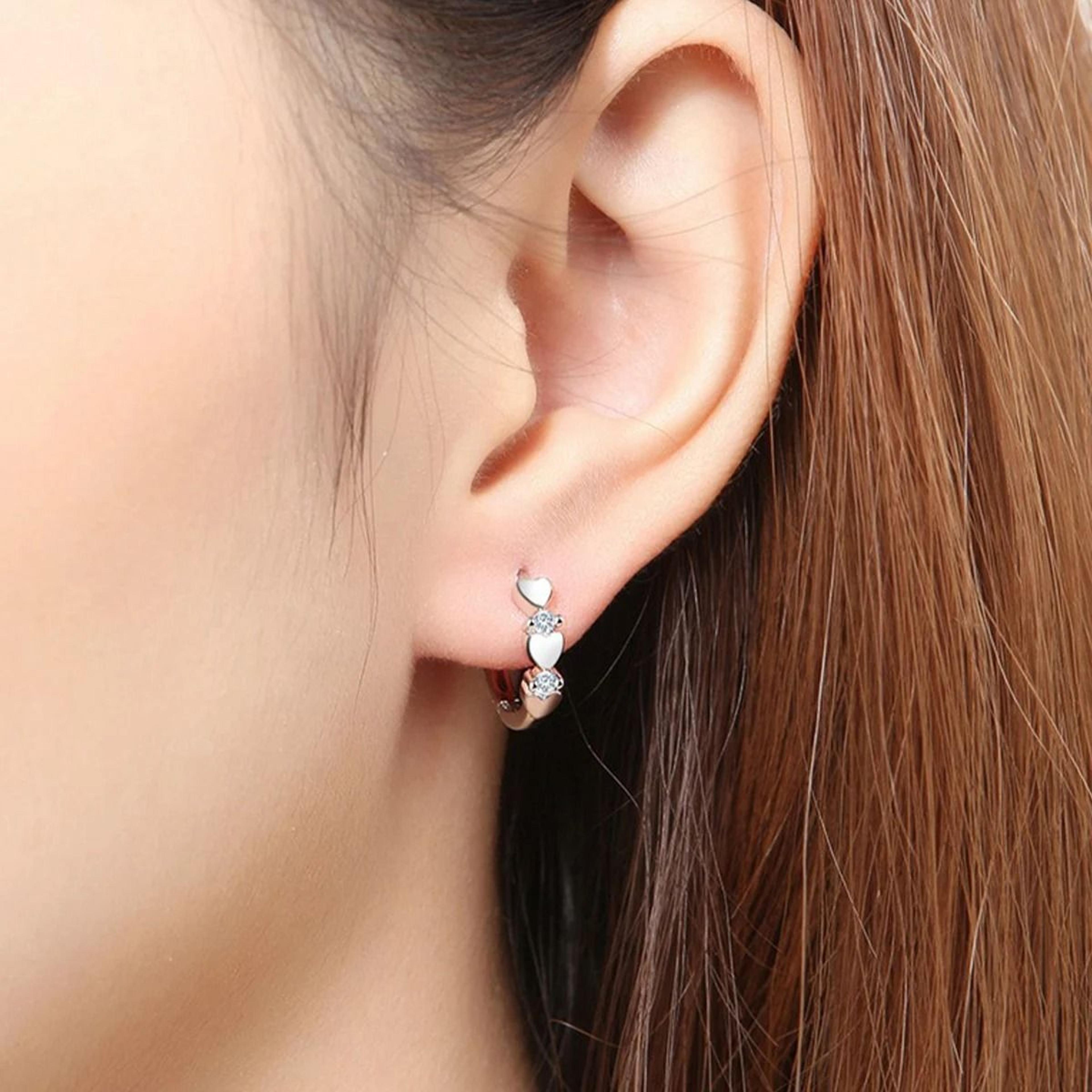 Stylish Heart Hoop Earrings 2