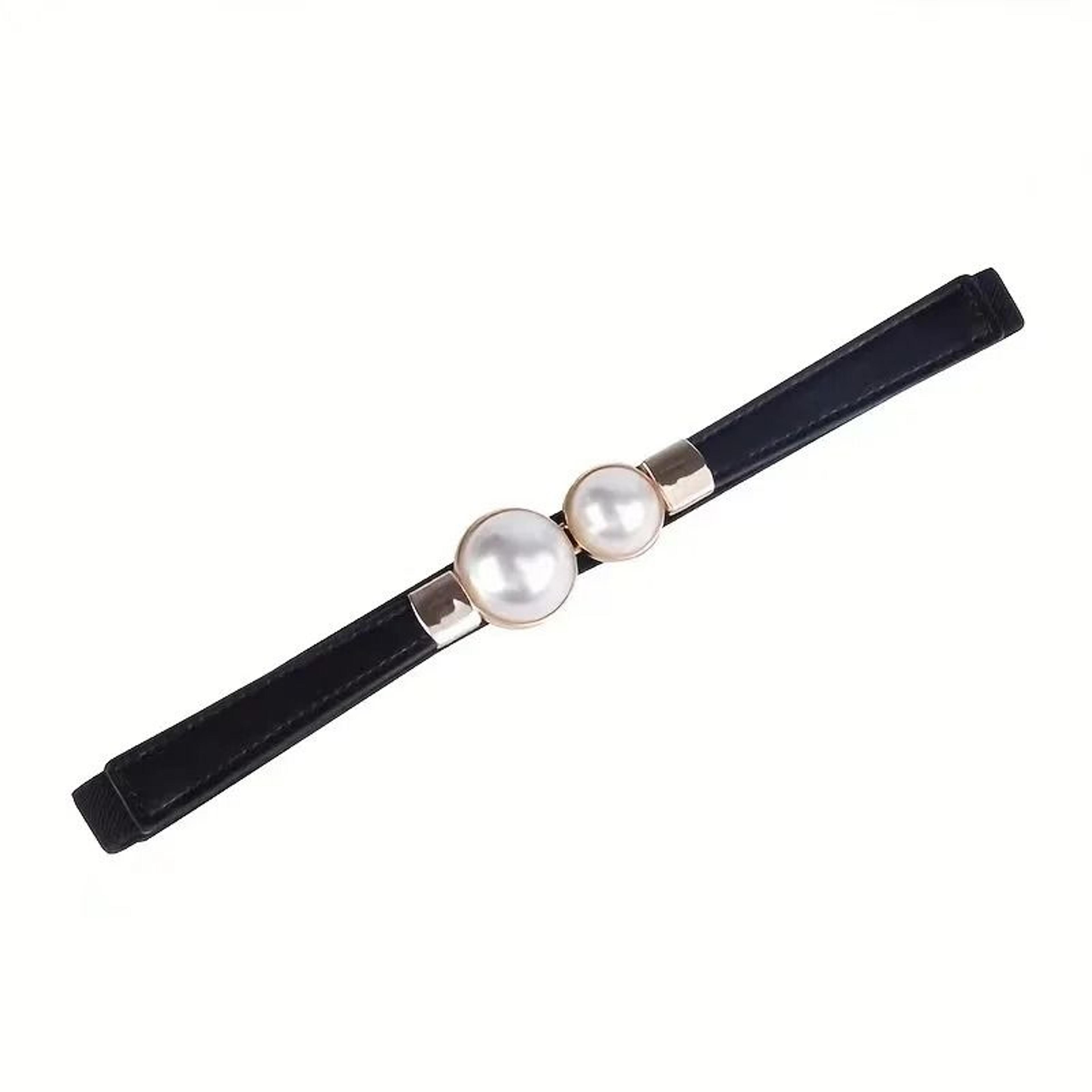 Elegant Pearl Buckle Elastic Waist Belt 7
