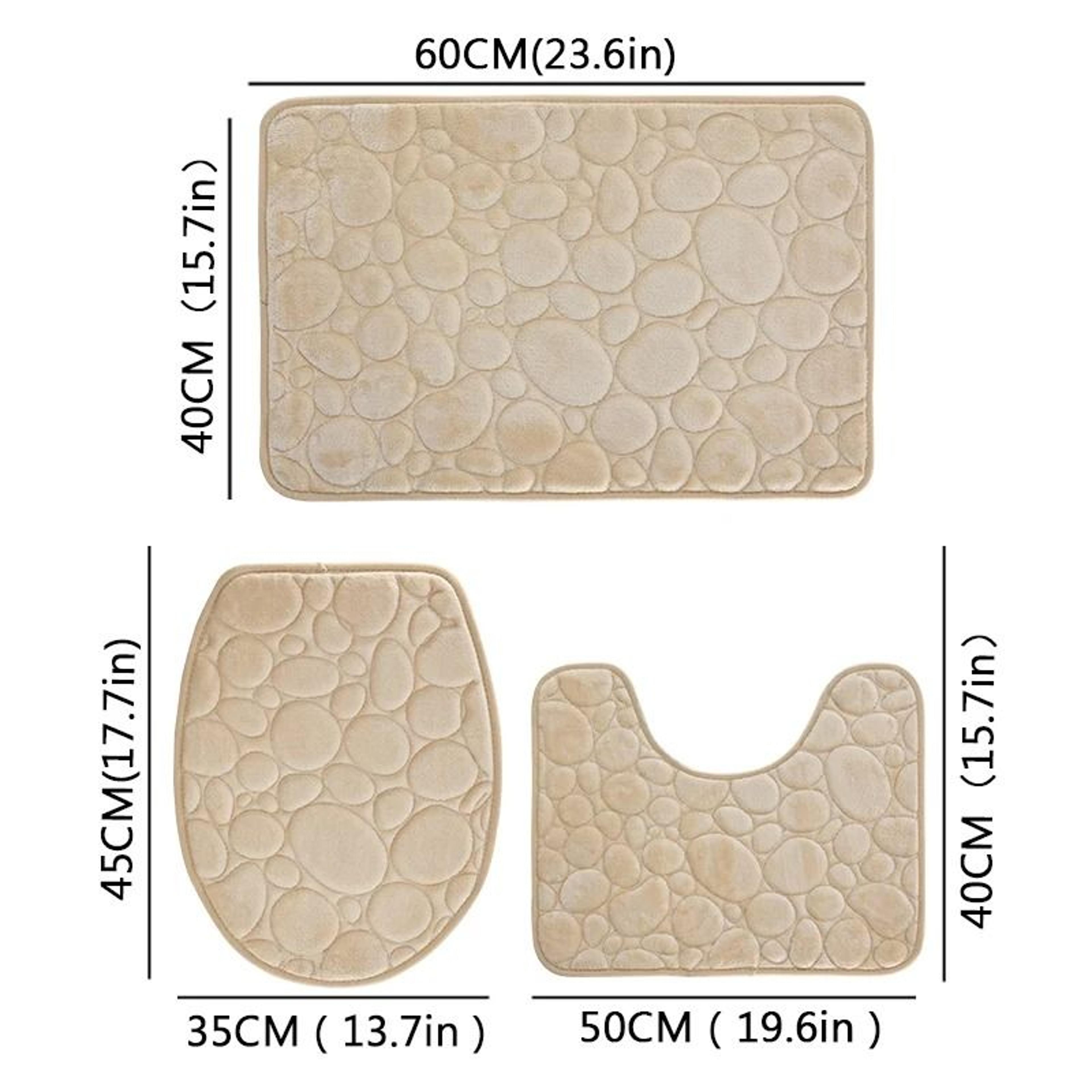 Stone Pattern Bathroom Mat Set 9