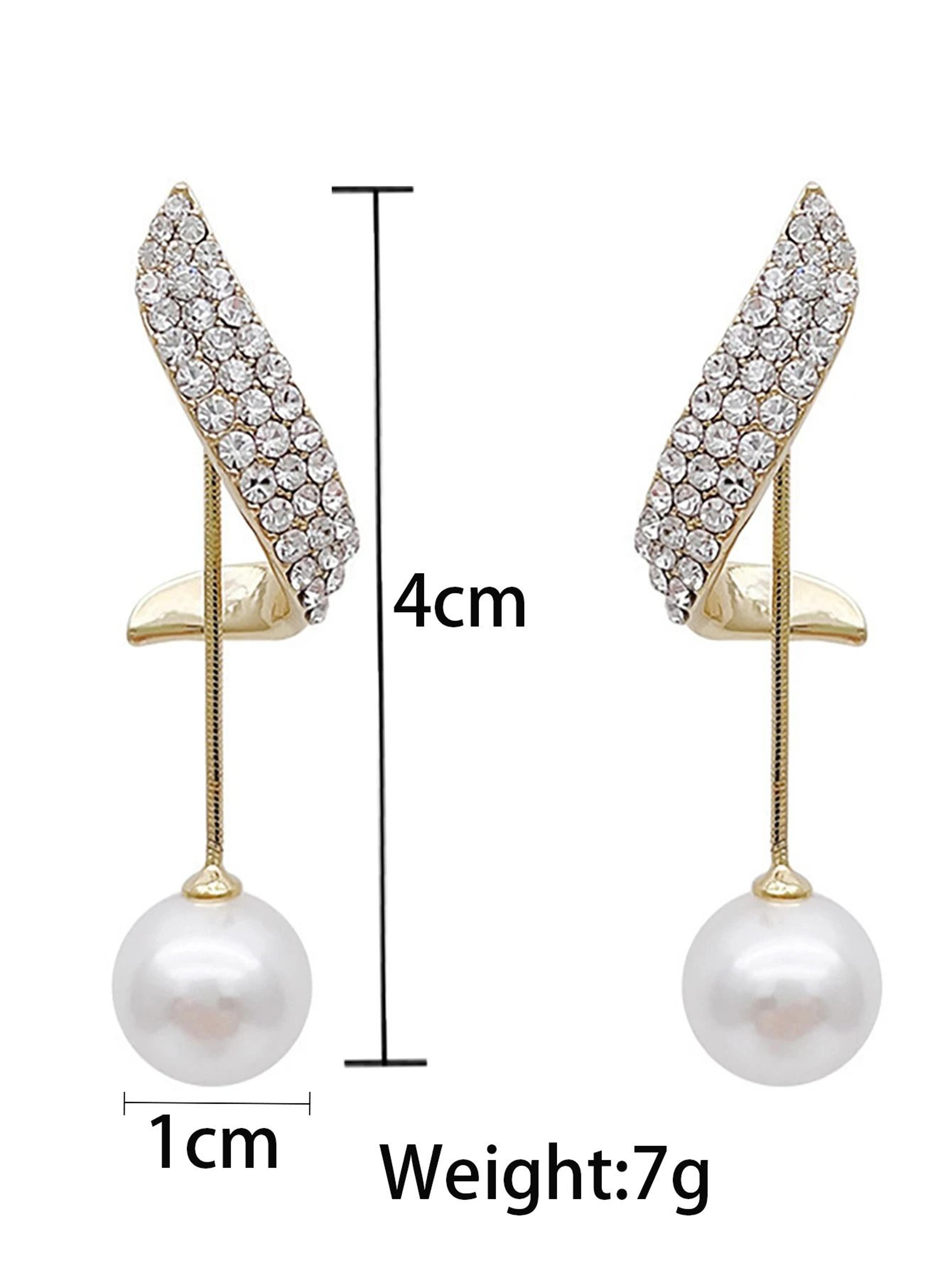 Elegant Pearl Crystal Tassel Earrings 3