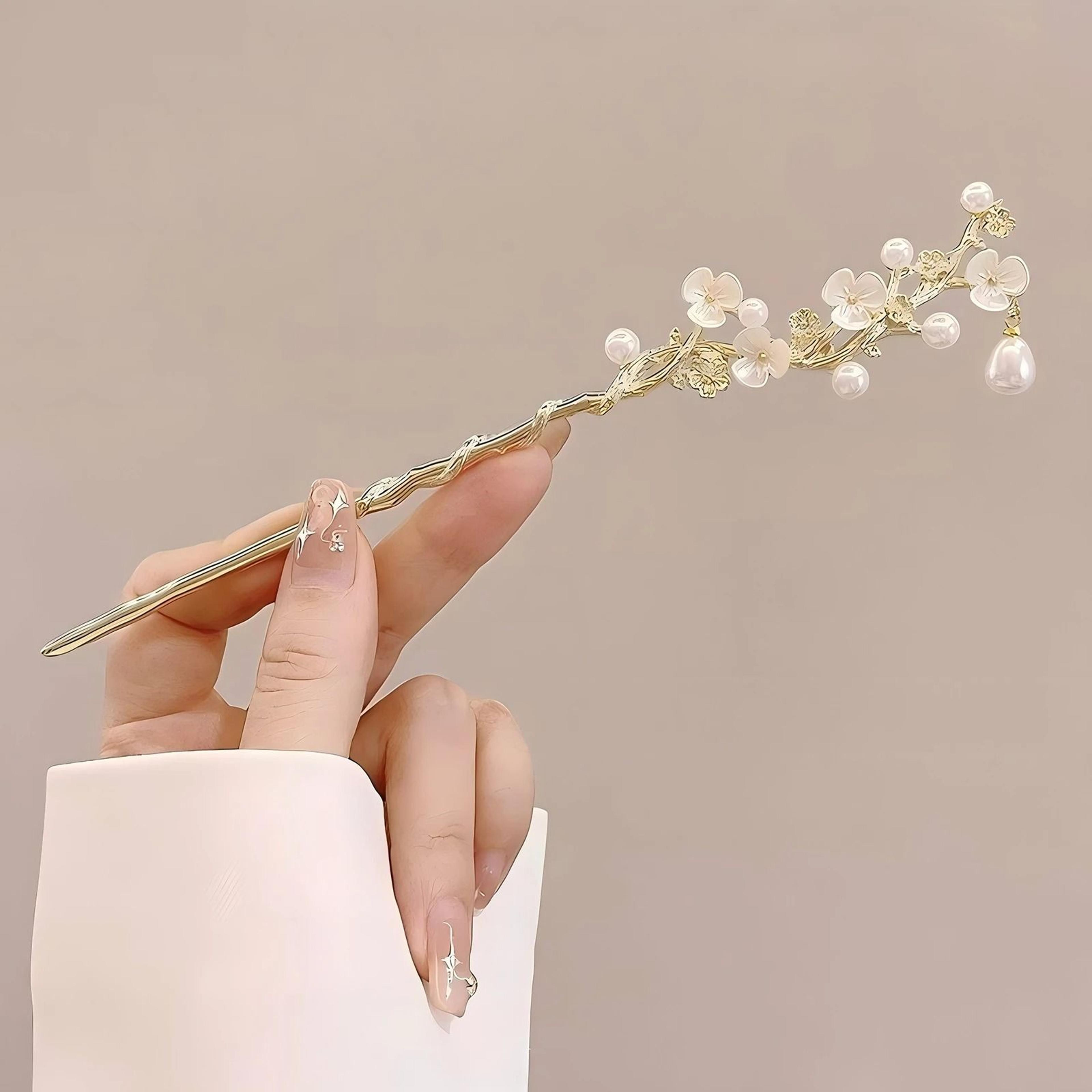 Elegant Floral Tassel Hair Clip 11
