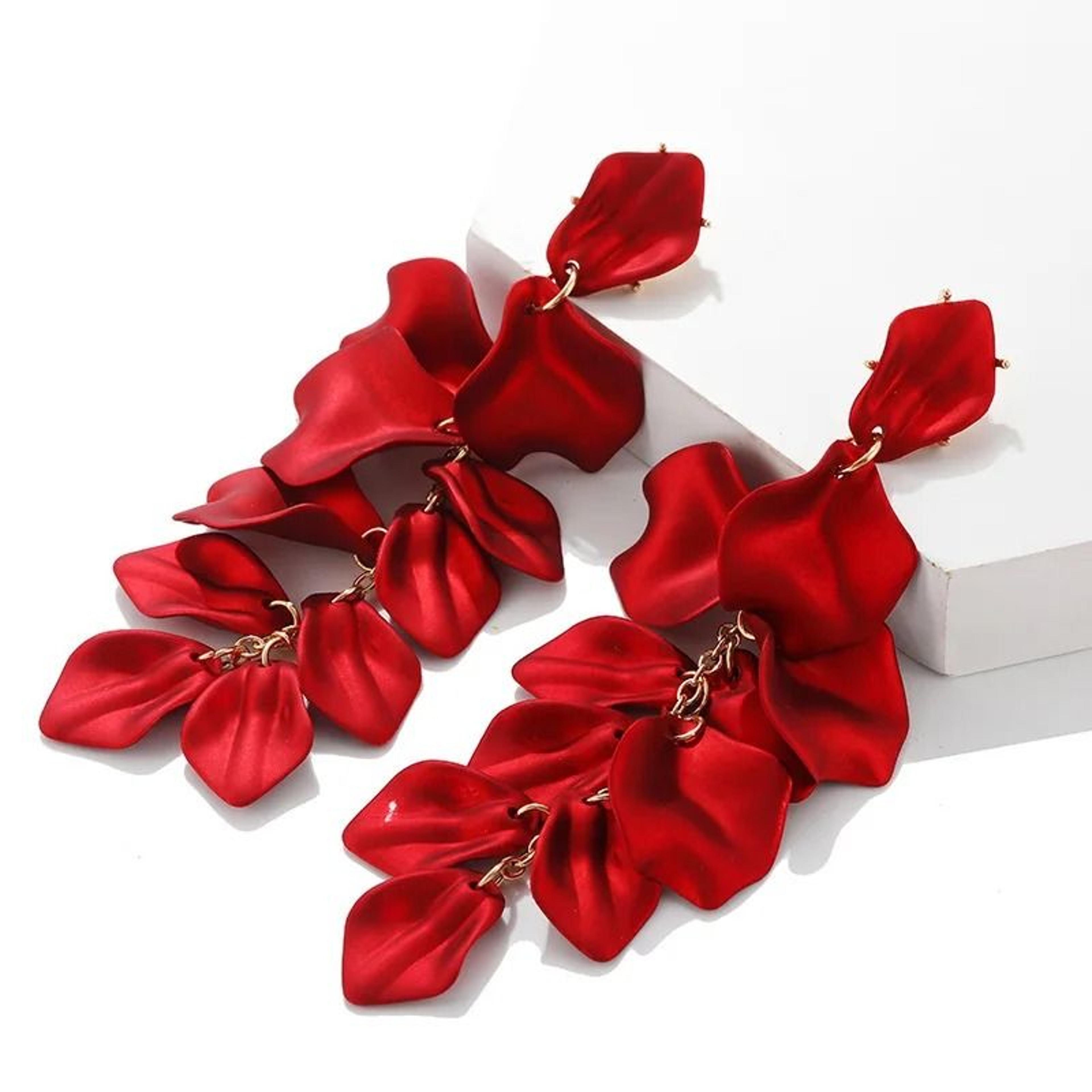 Colorful Petal Tassel Earrings 13