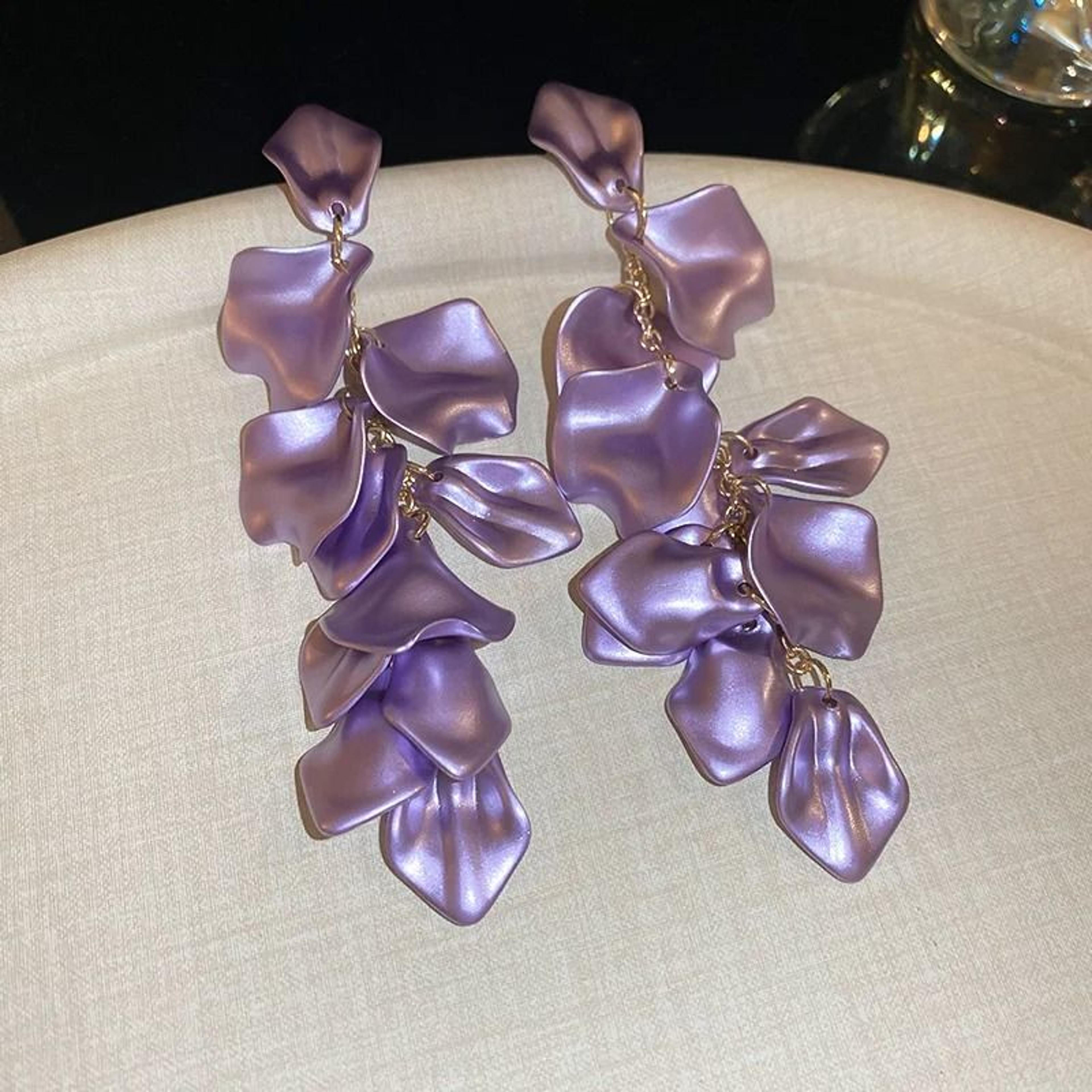 Colorful Petal Tassel Earrings 20