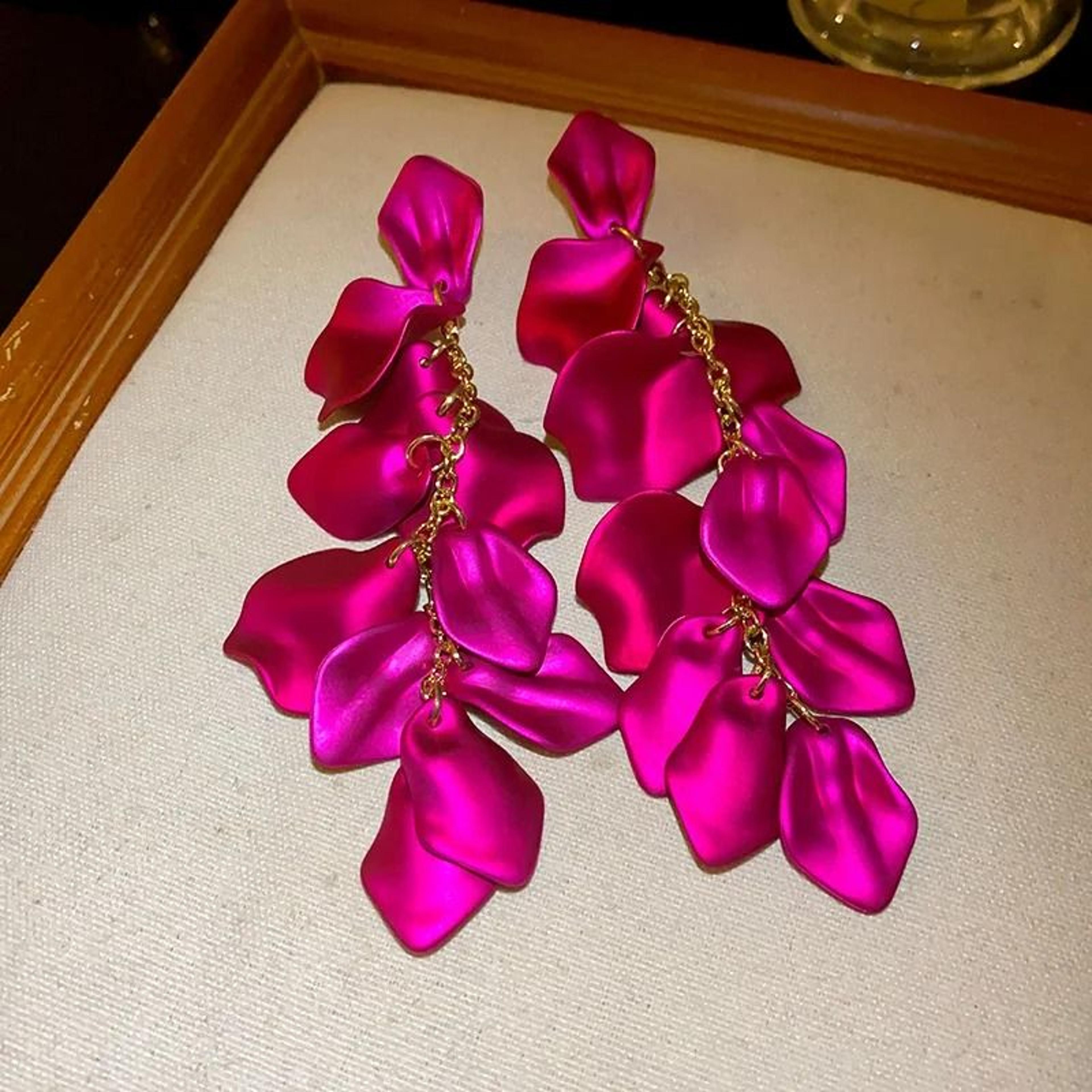 Colorful Petal Tassel Earrings 27