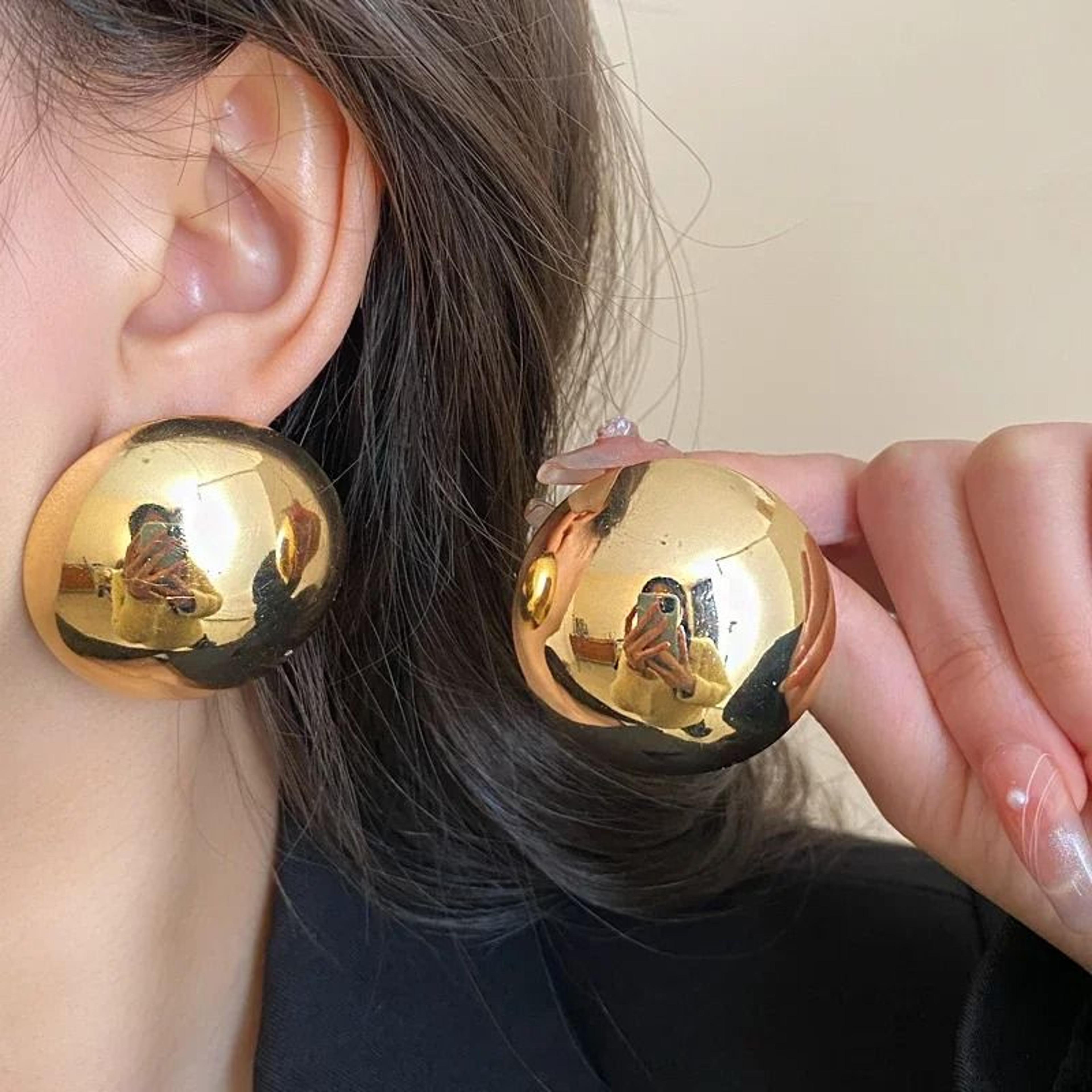 Smooth Metal Ball Stud Earrings 0