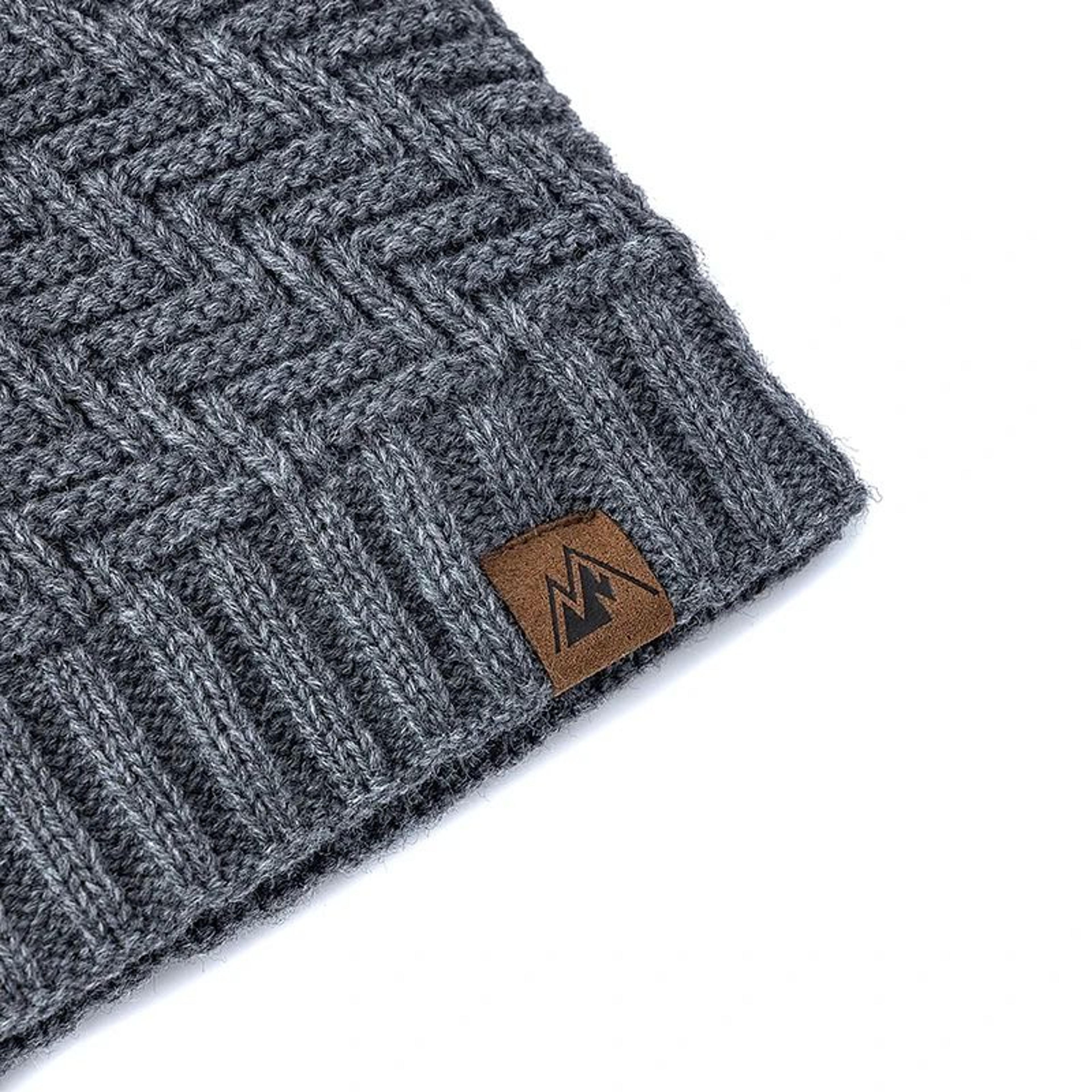 Unisex Plush Fur Lined Knitted Winter Beanie Hat 3