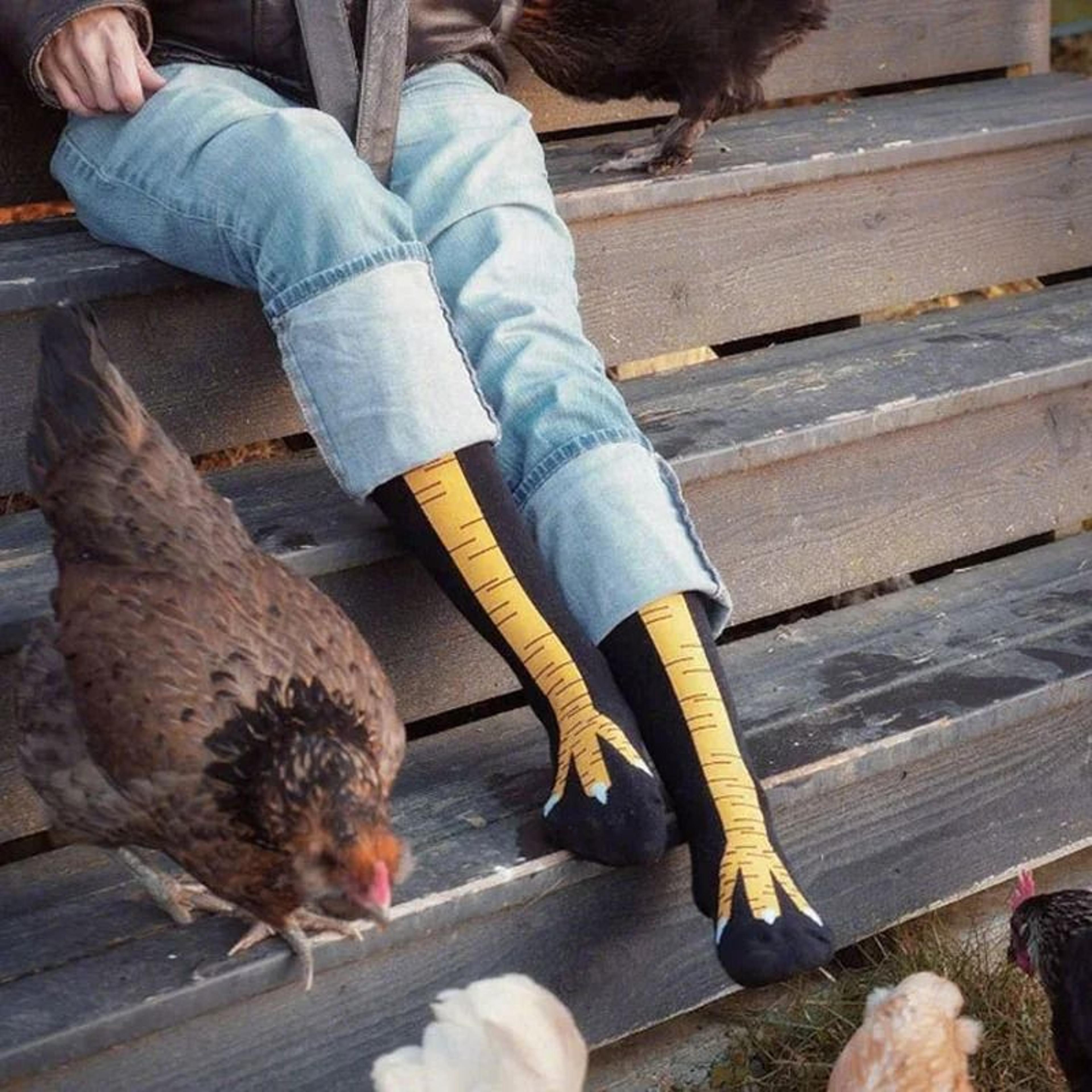 Fun Chicken Print Cosplay Socks With High Flexibility 1