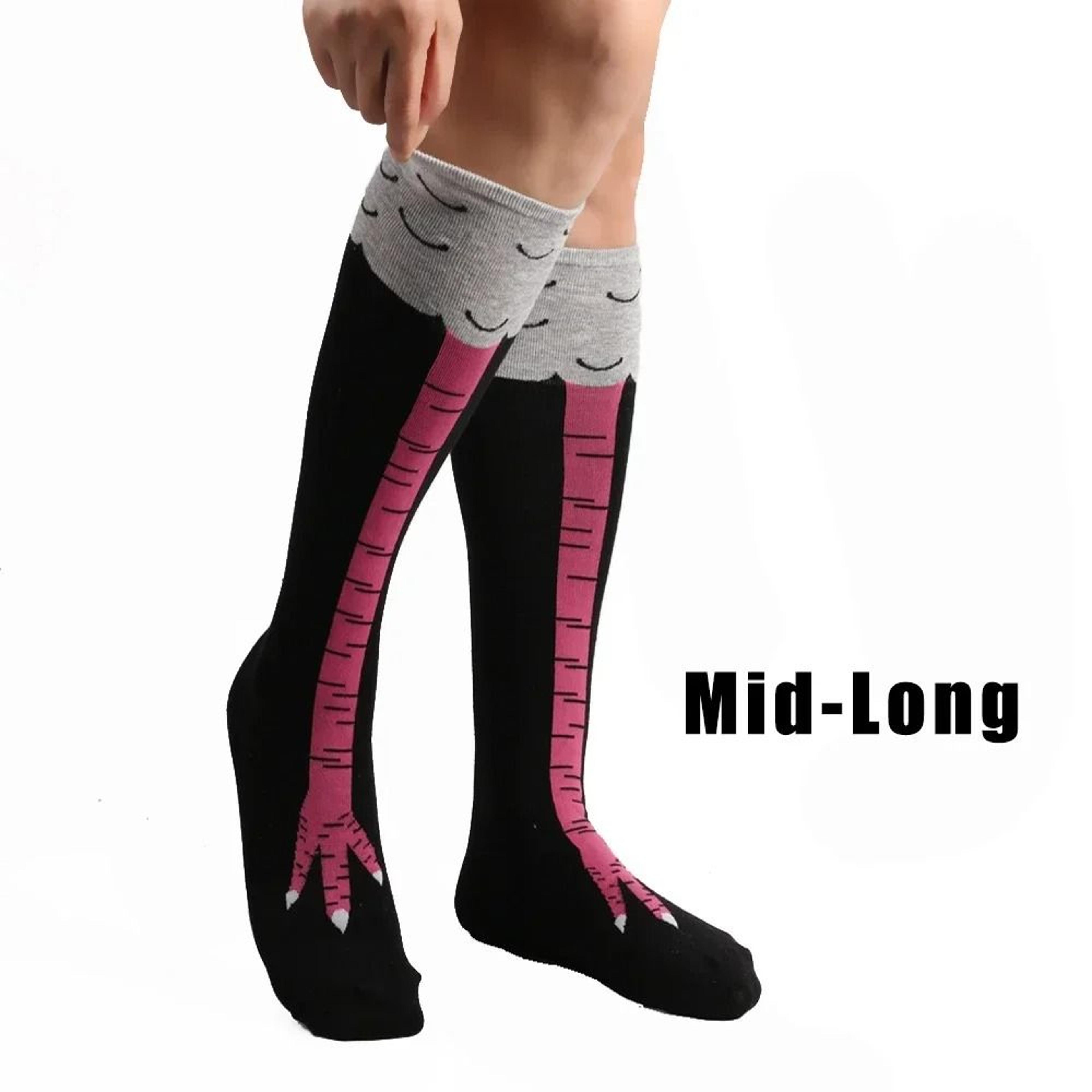 Fun Chicken Print Cosplay Socks With High Flexibility 5