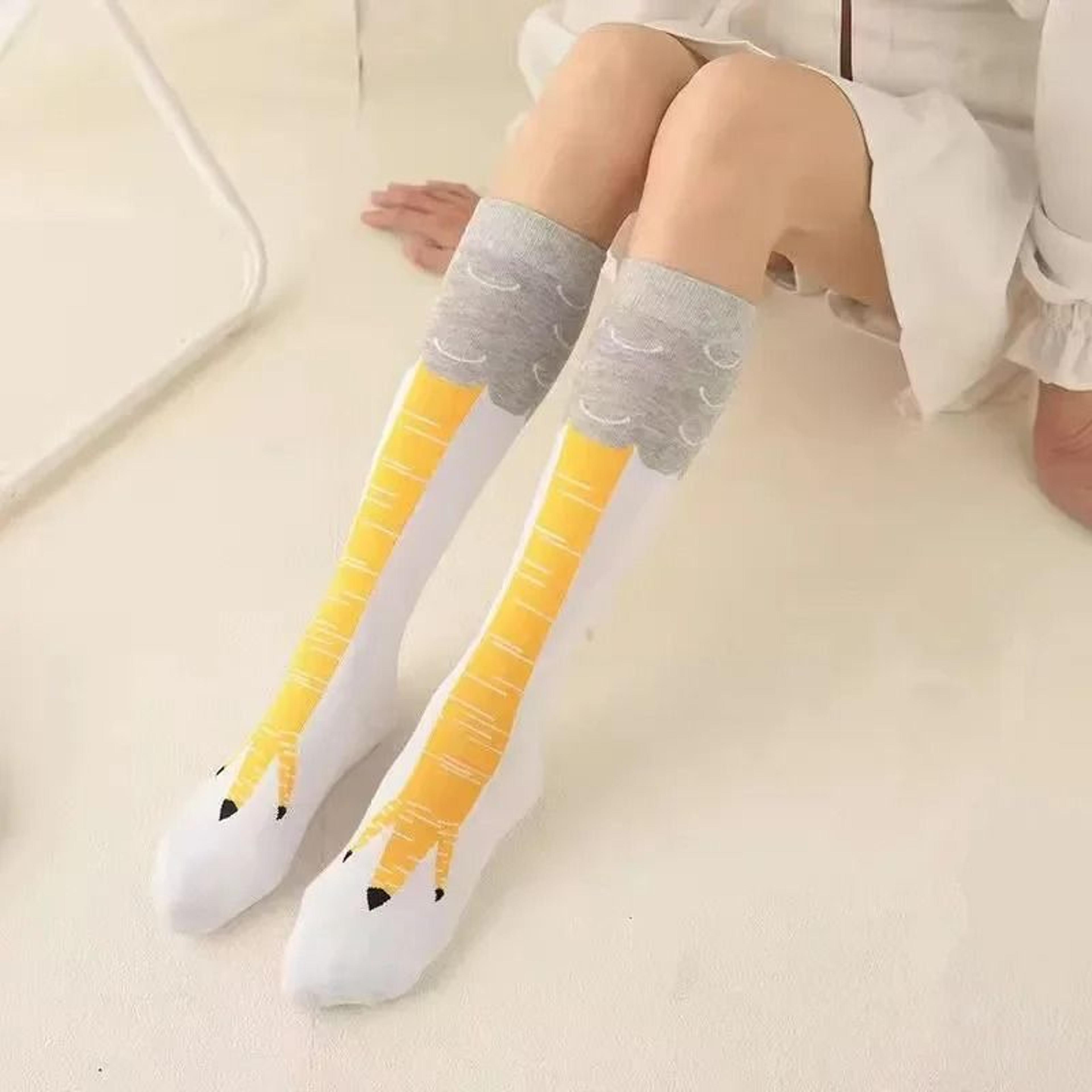 Fun Chicken Print Cosplay Socks With High Flexibility 6