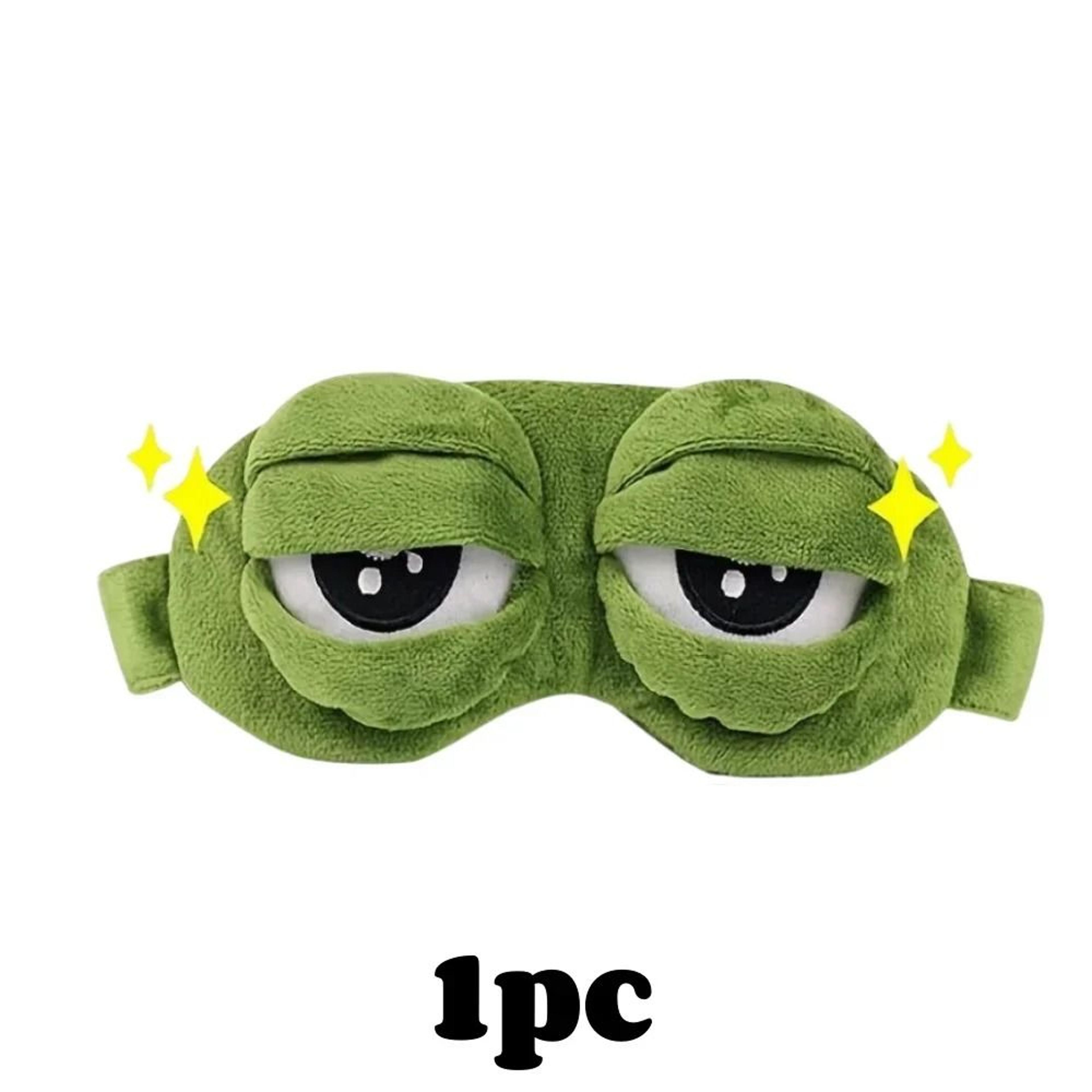 3D Sad Frog Plush Sleep Mask Soft Travel Blindfold For Women And Men 6