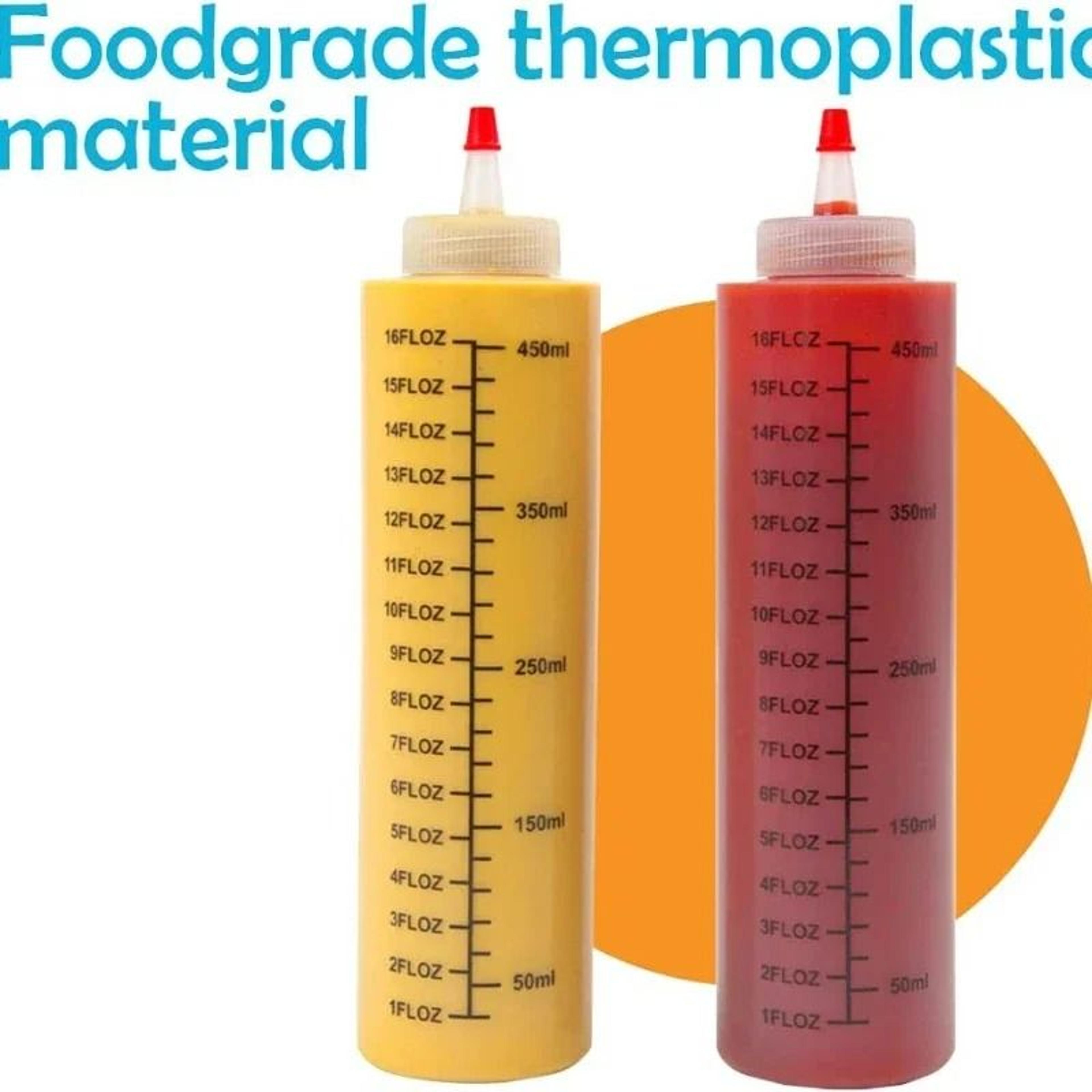 Plastic Squeeze Bottle With Needle Nose Scale For Kitchen Sauce And Oil 1
