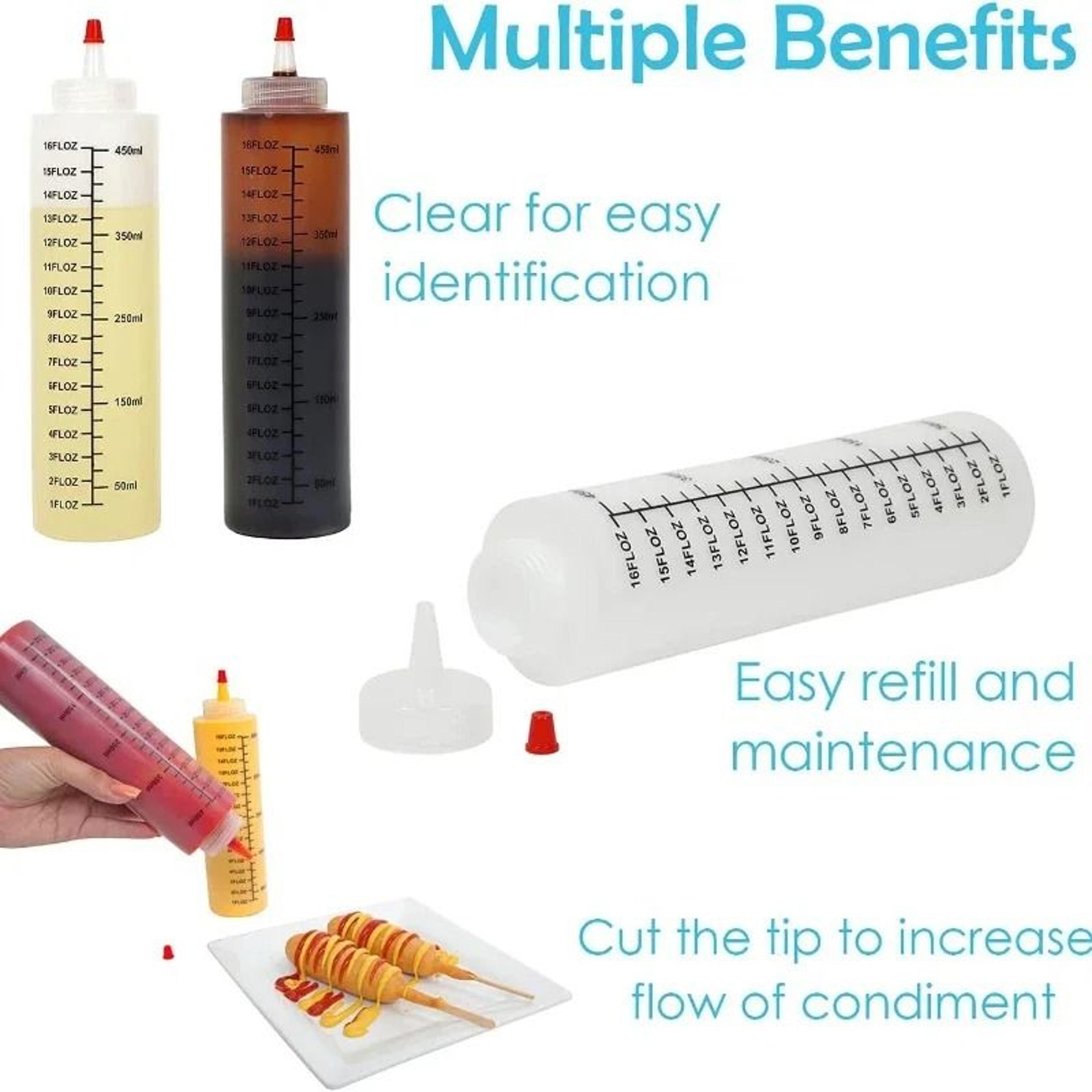Plastic Squeeze Bottle With Needle Nose Scale For Kitchen Sauce And Oil 2