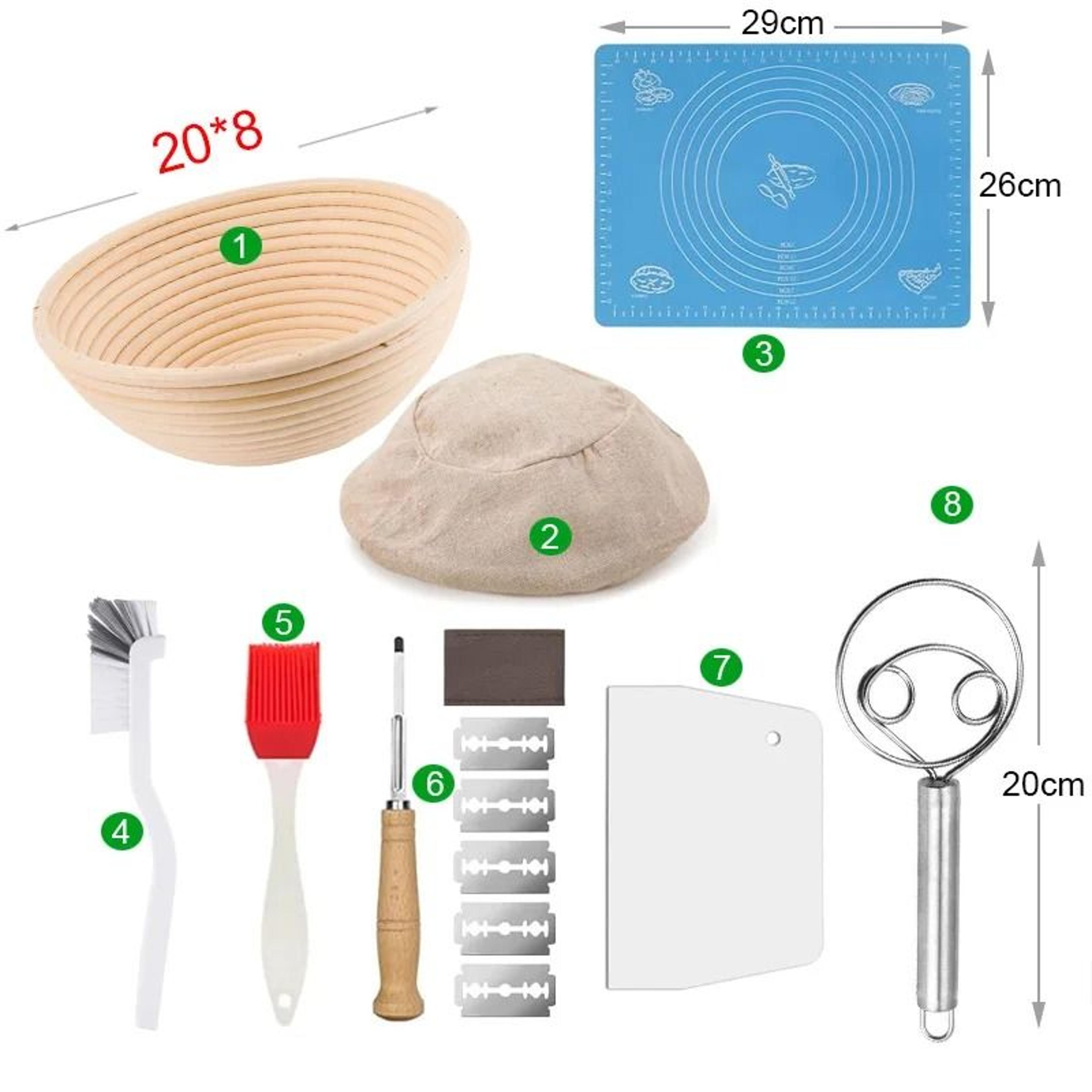Rattan Bread Proofing Basket Set For Dough Fermentation And Sourdough Baking 24