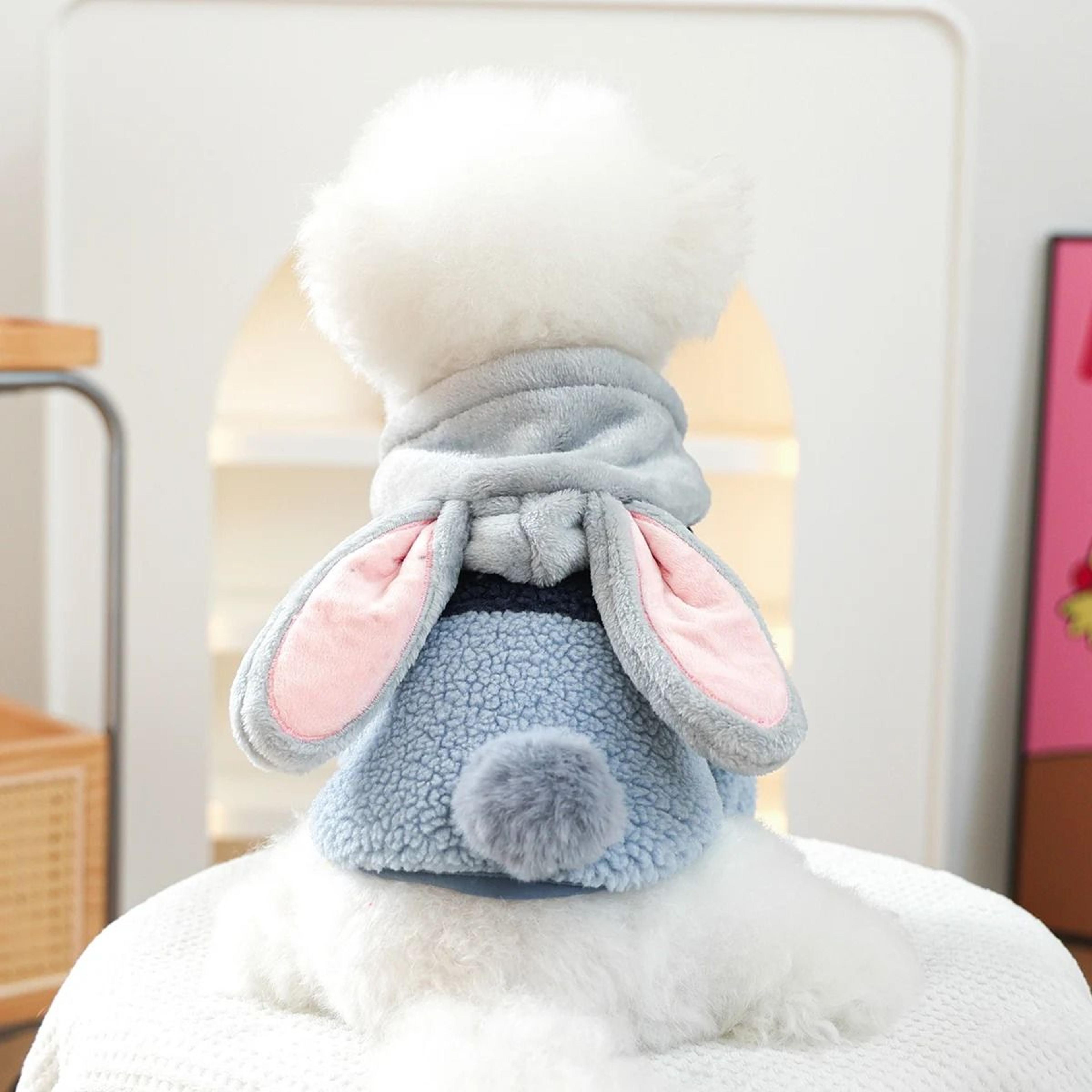 Cozy Rabbit Ear Hooded Pet Sweater For Autumn And Winter Warmth 3
