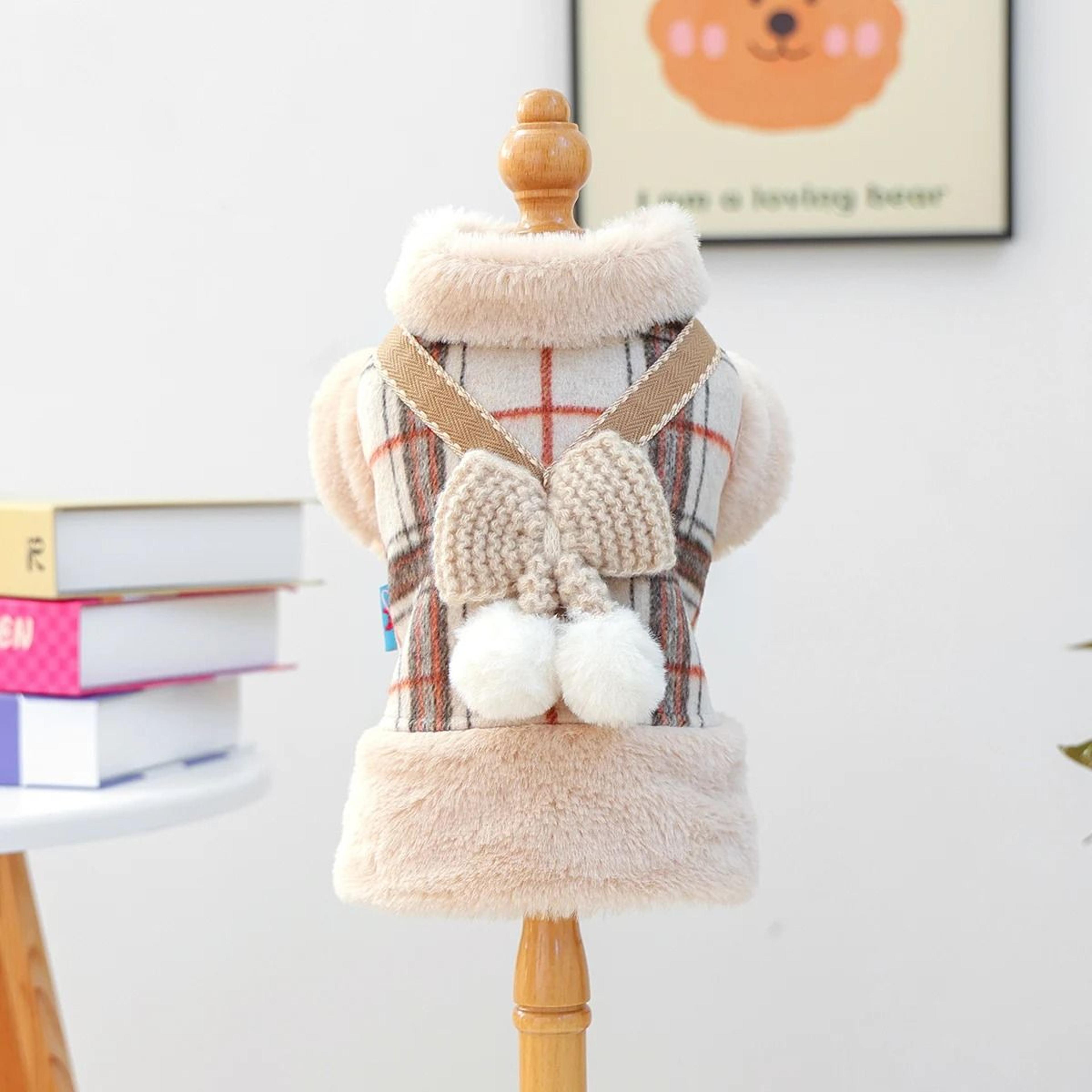 Cozy Bow Decorative Pet Jacket For Autumn And Winter Warmth 5