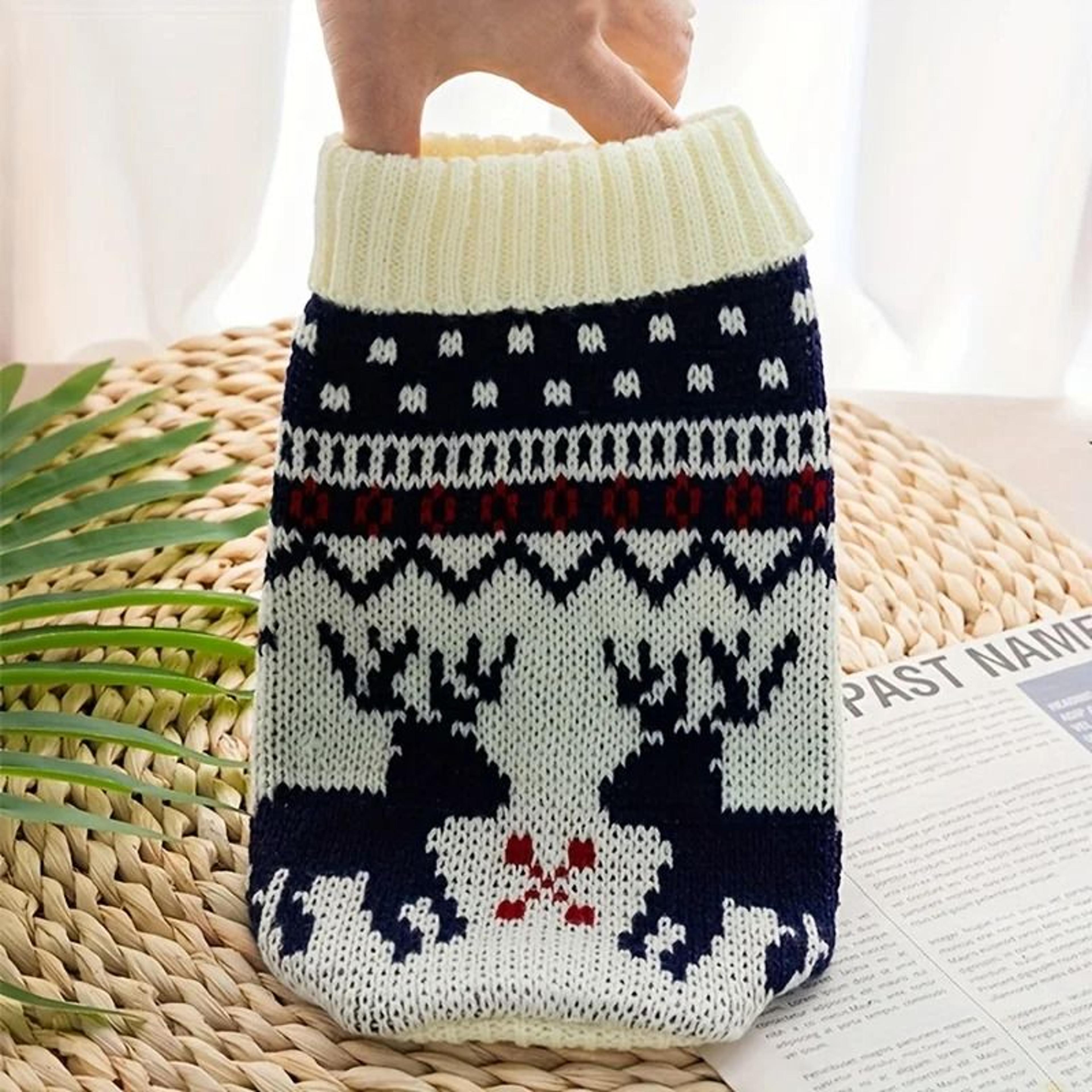 Cozy Christmas Knitted Pet Sweater Warm Holiday Outfit For Dogs And Cats 8