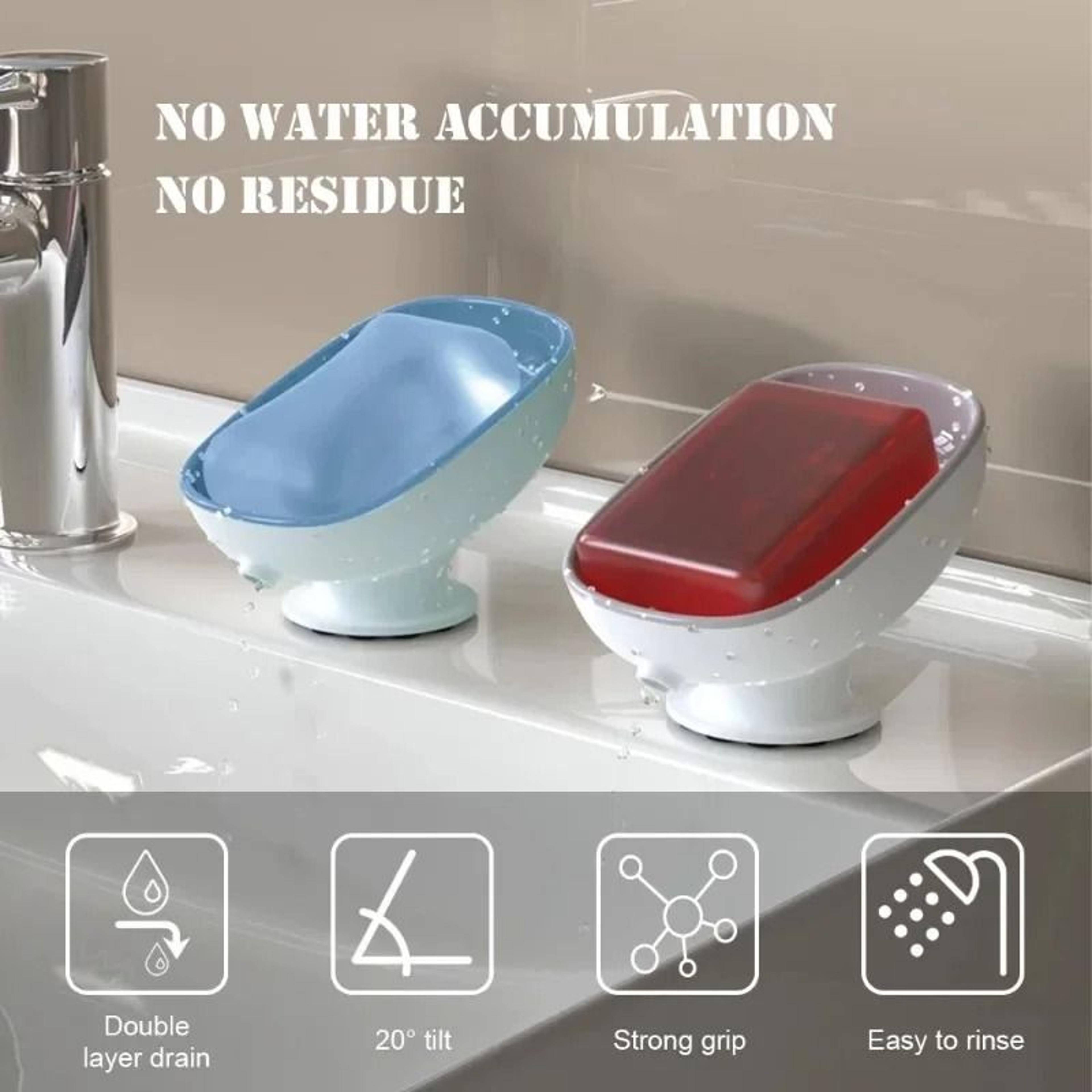 Self Draining Soap Box With Suction Holder For Bathroom And Travel 2