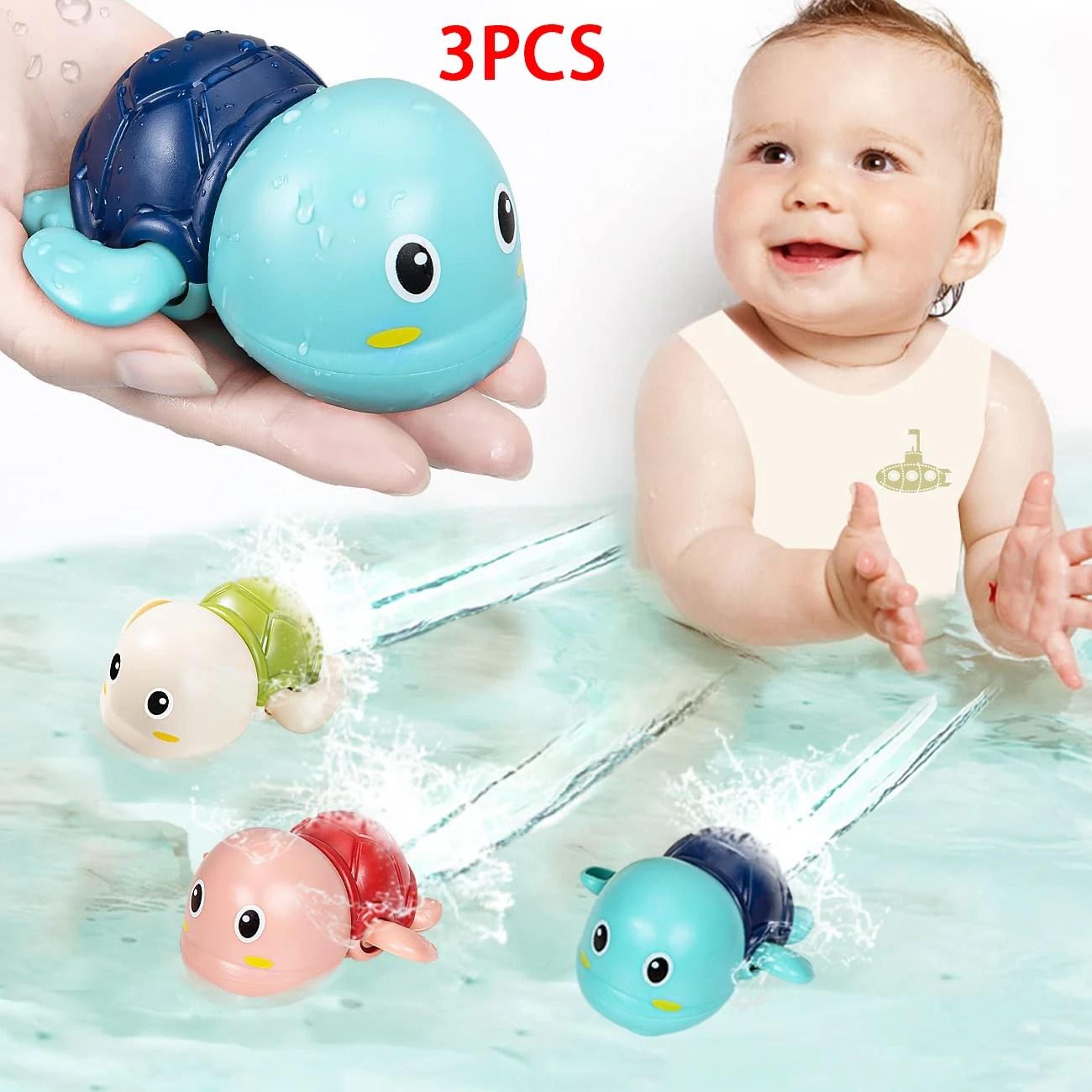 cute swimming turtle bath toy set for fun water play