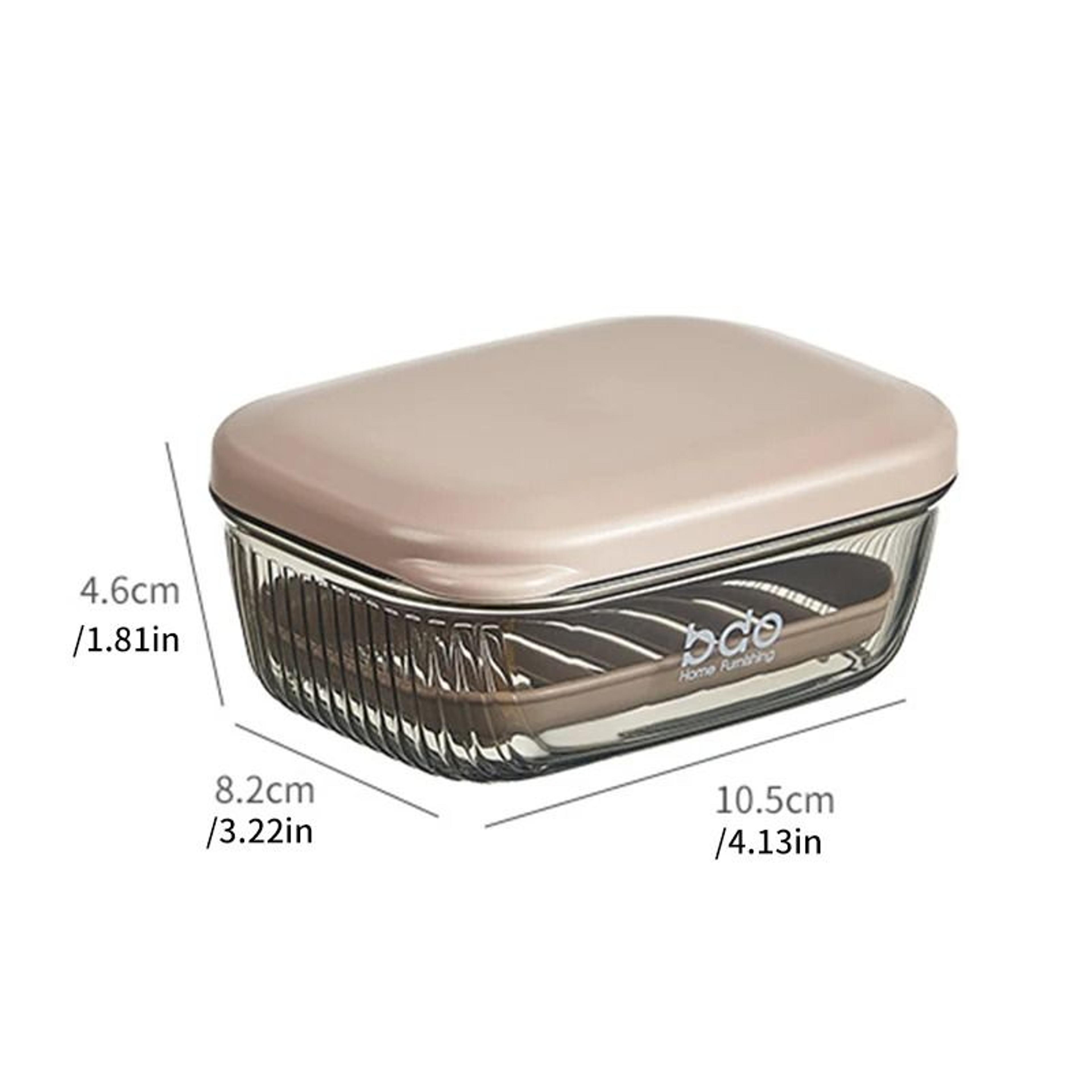 Transparent Clamshell Drain Soap Box With Cover 1