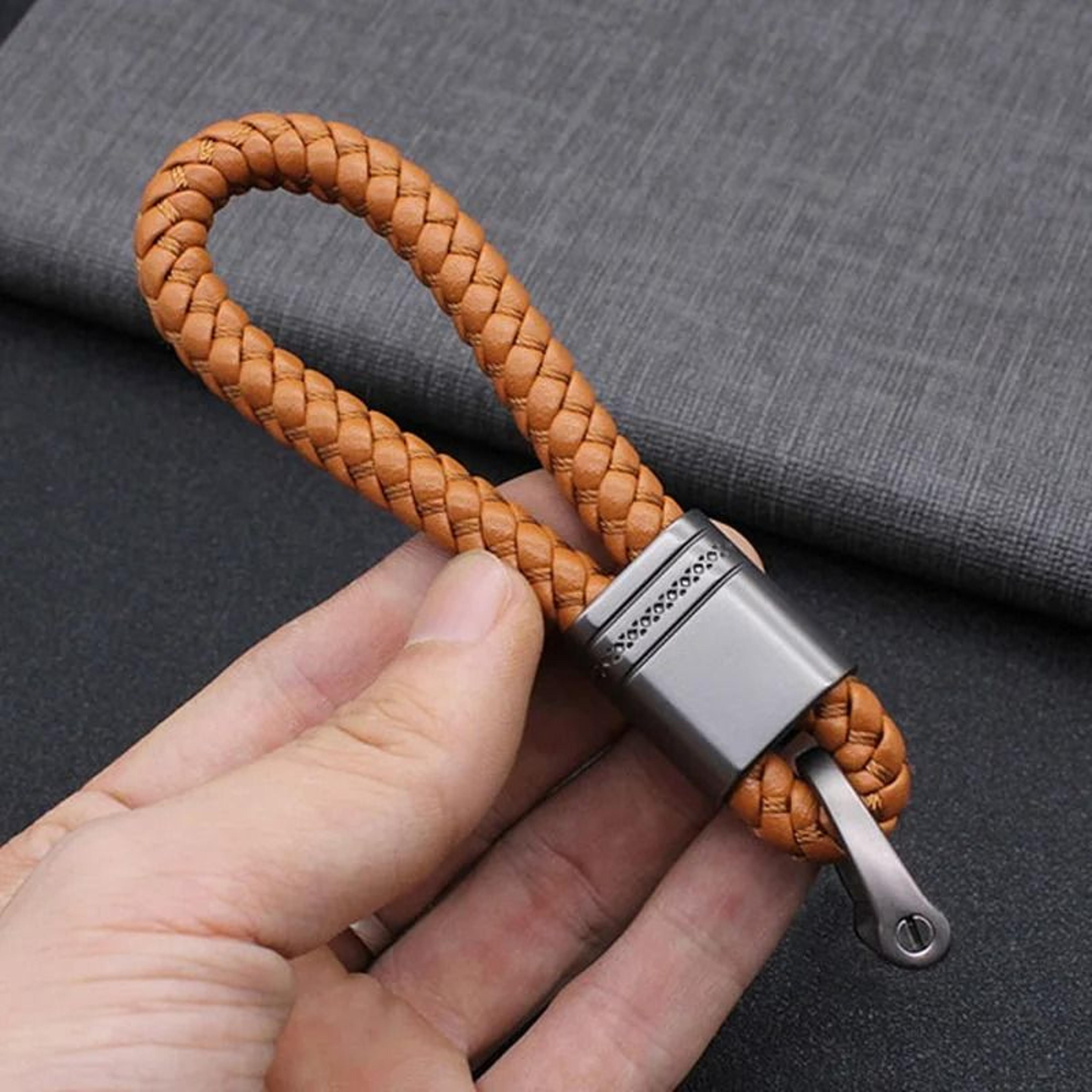 Hand Woven Leather Car Key Ring For Men And Women 0