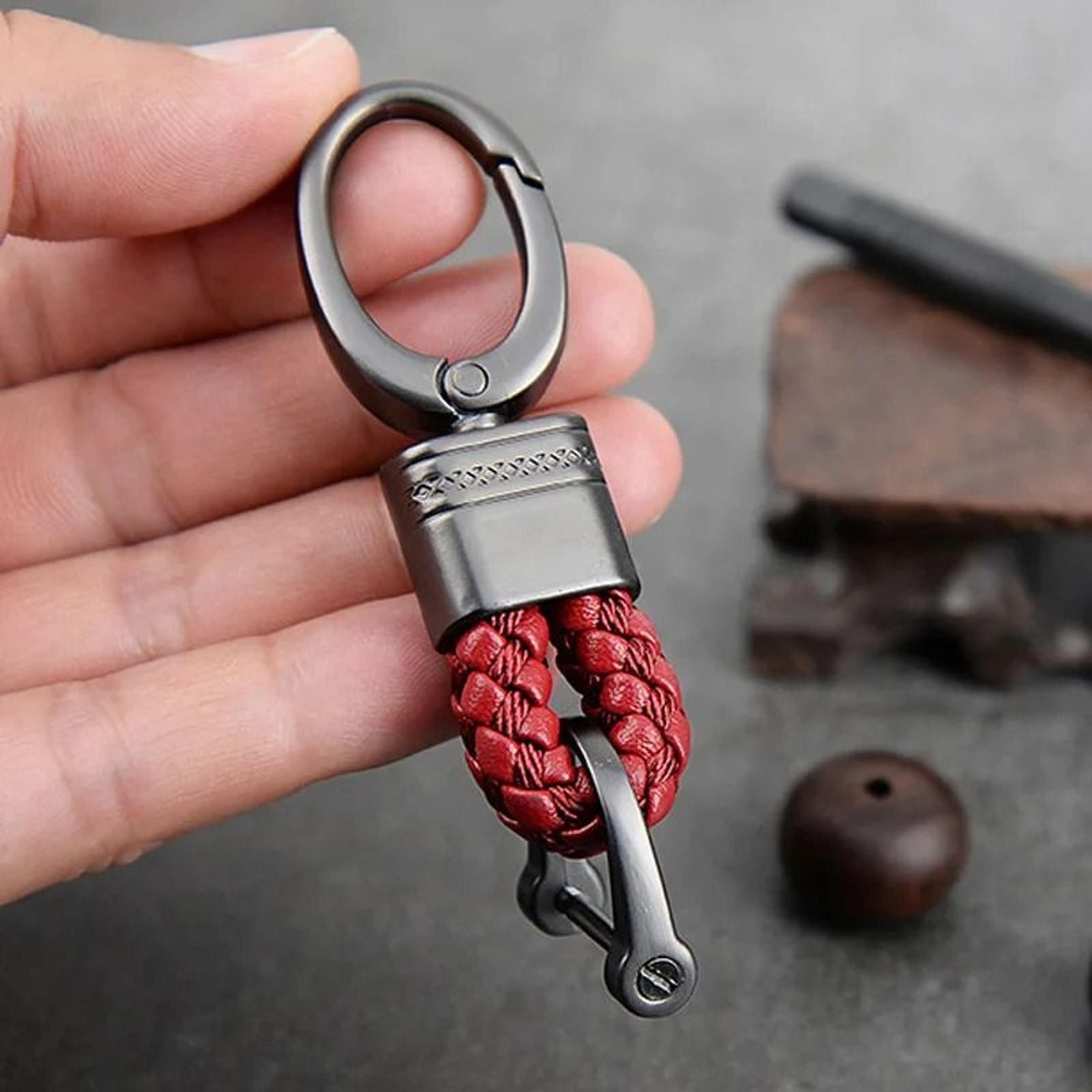 Hand Woven Leather Car Key Ring For Men And Women 3
