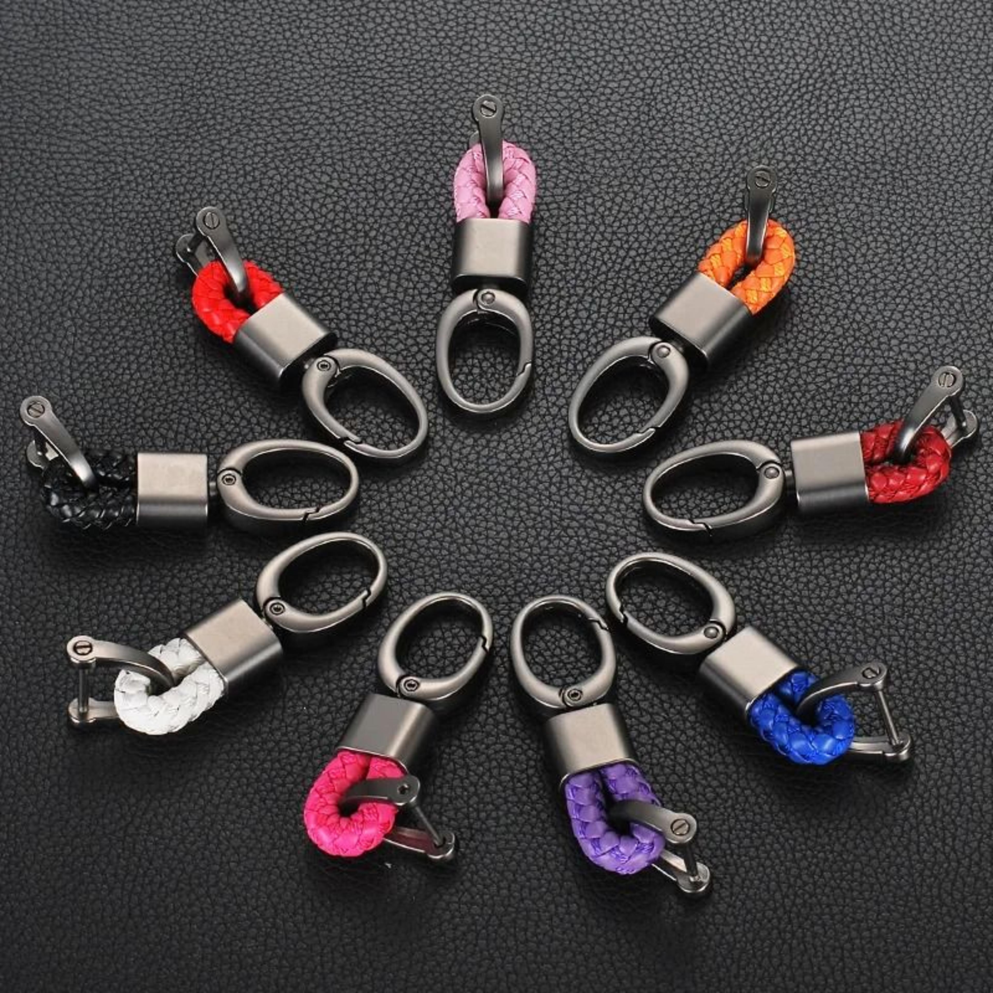 Hand Woven Leather Car Key Ring For Men And Women 4