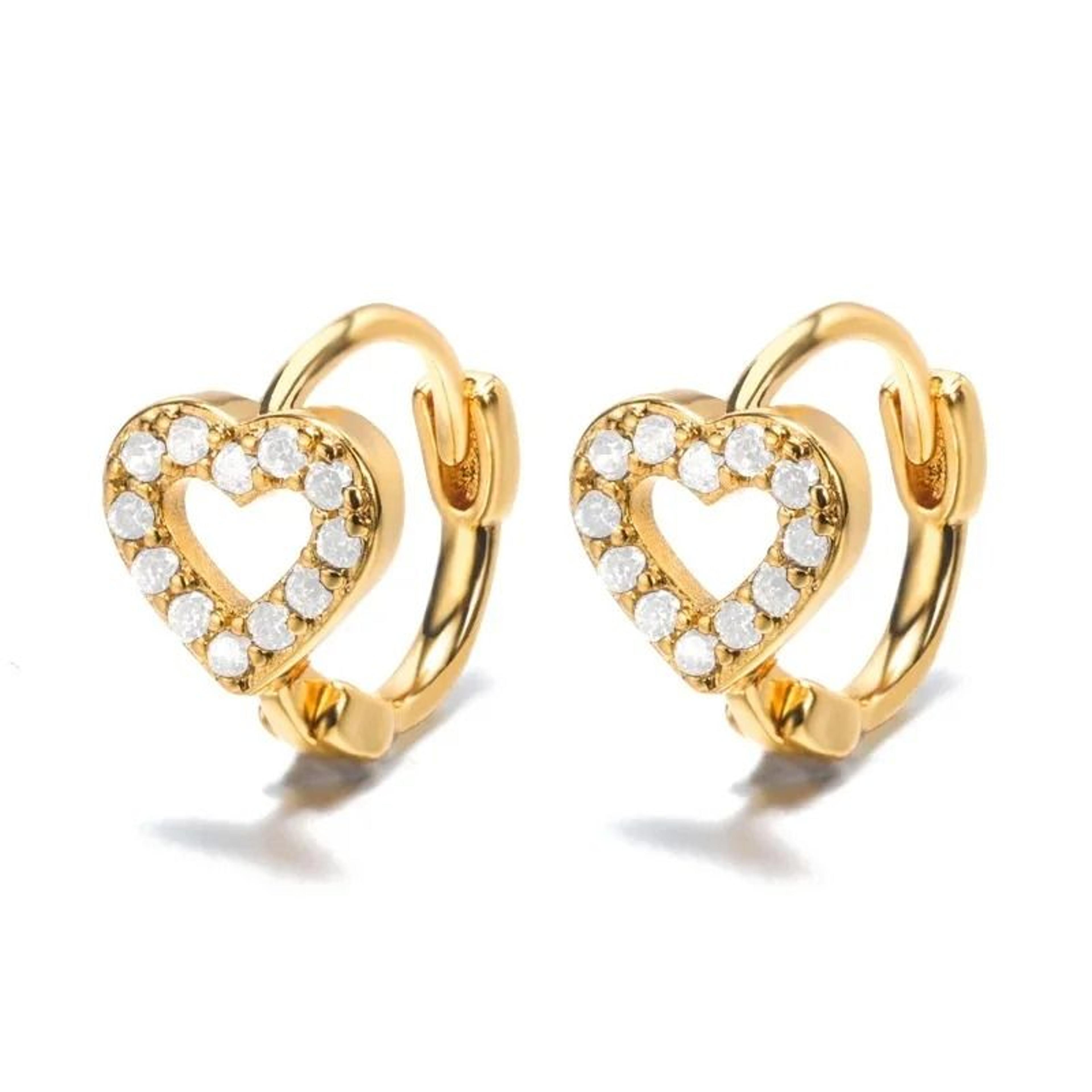 Hollow Zircon Heart Earrings For Women Gift Jewelry 13